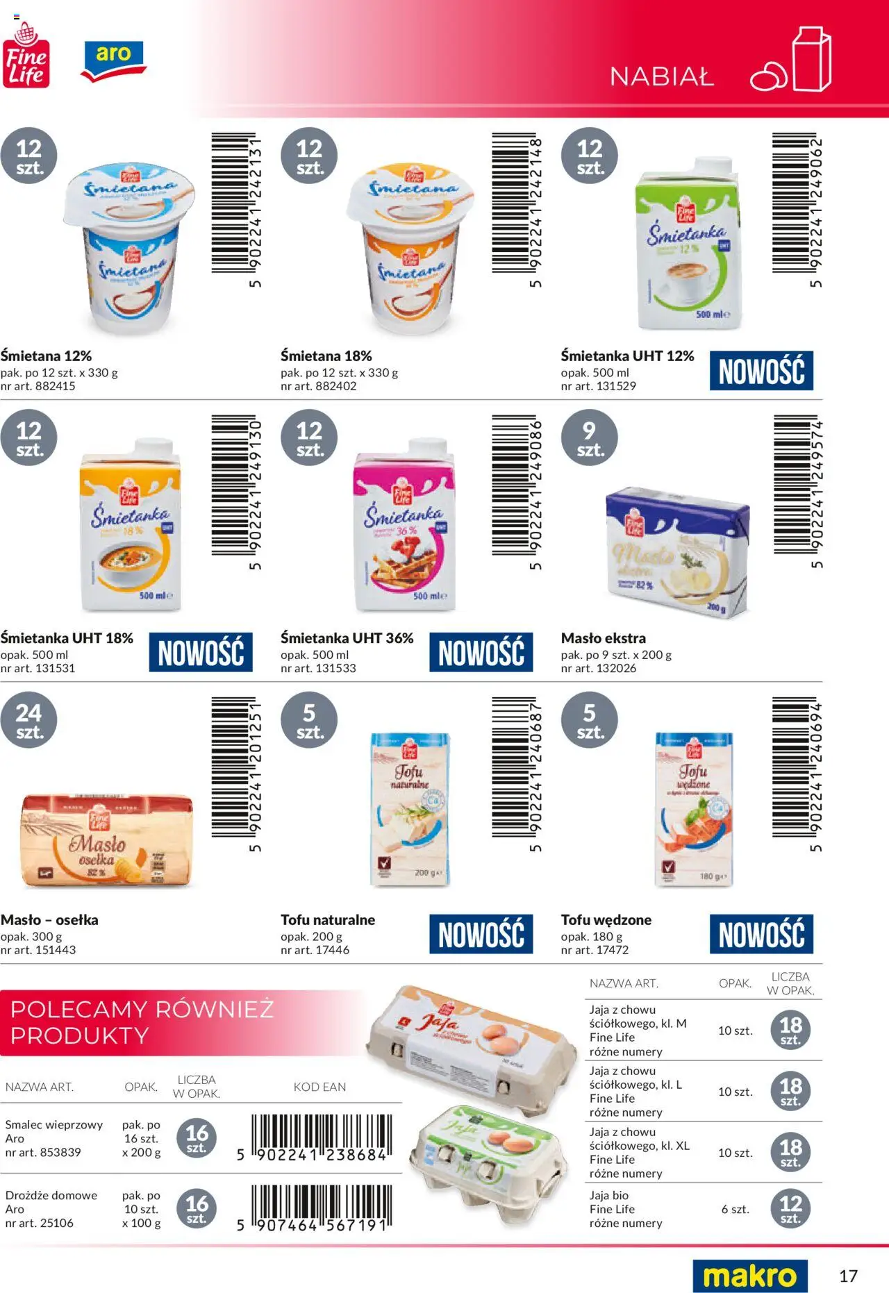 Makro Gazetka - Katalog marek własnych dla właścicieli sklepów od 18.04.2024 | Strona: 17 | Produkty: Tofu, Masło, Śmietana