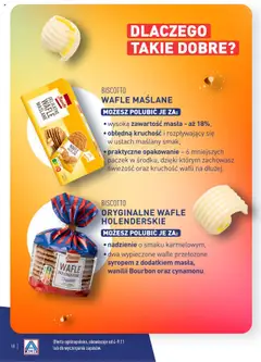 WAFLE MAŚLANE, Delikatne wafle maślane o wysokiej zawartości masła (aż 18%), obłędnej kruchości i praktycznym opakowaniu. od 04.11.2024 | Strona: 18