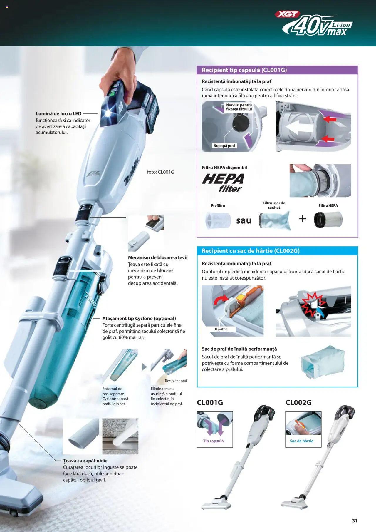 Makita catalog - Masini profesionale Makita XGT – valabil de la 20.06.2024 | Pagină: 31