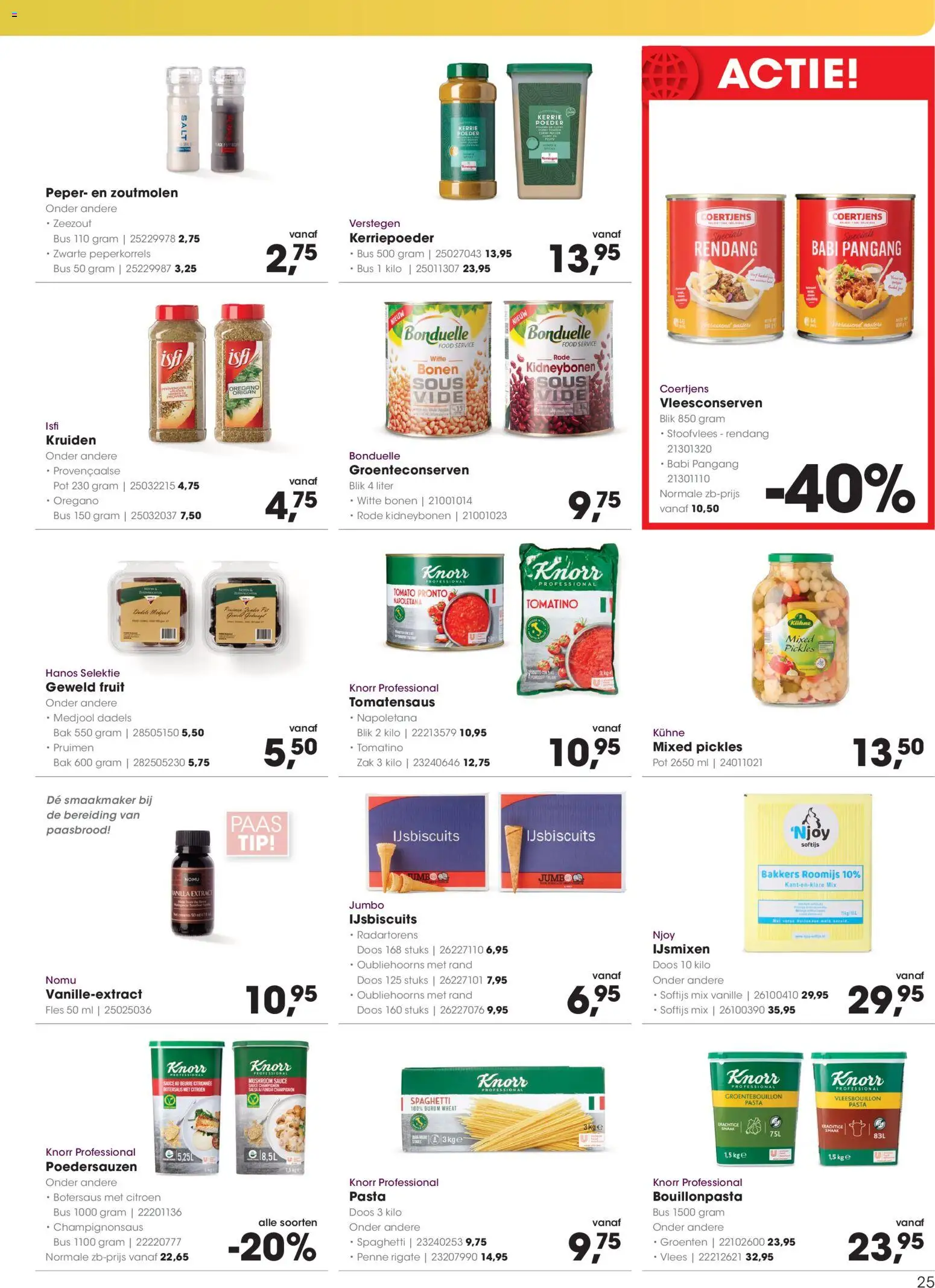 {H1} | Pagina: 25 | Producten: Champignon, Pot, Stoofvlees, Pavilon