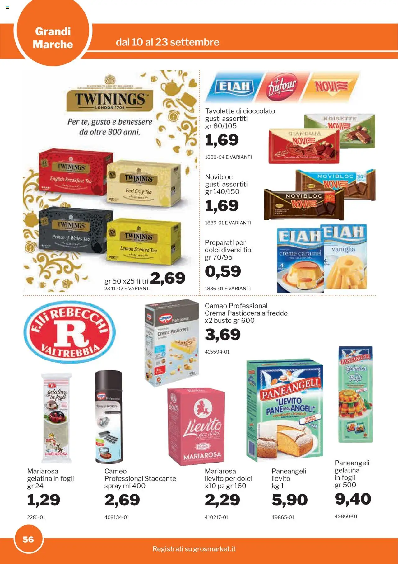 Volantino Sogegross del 10.09.2025 | Pagina: 56 | Prodotti: Crema, Cioccolato
