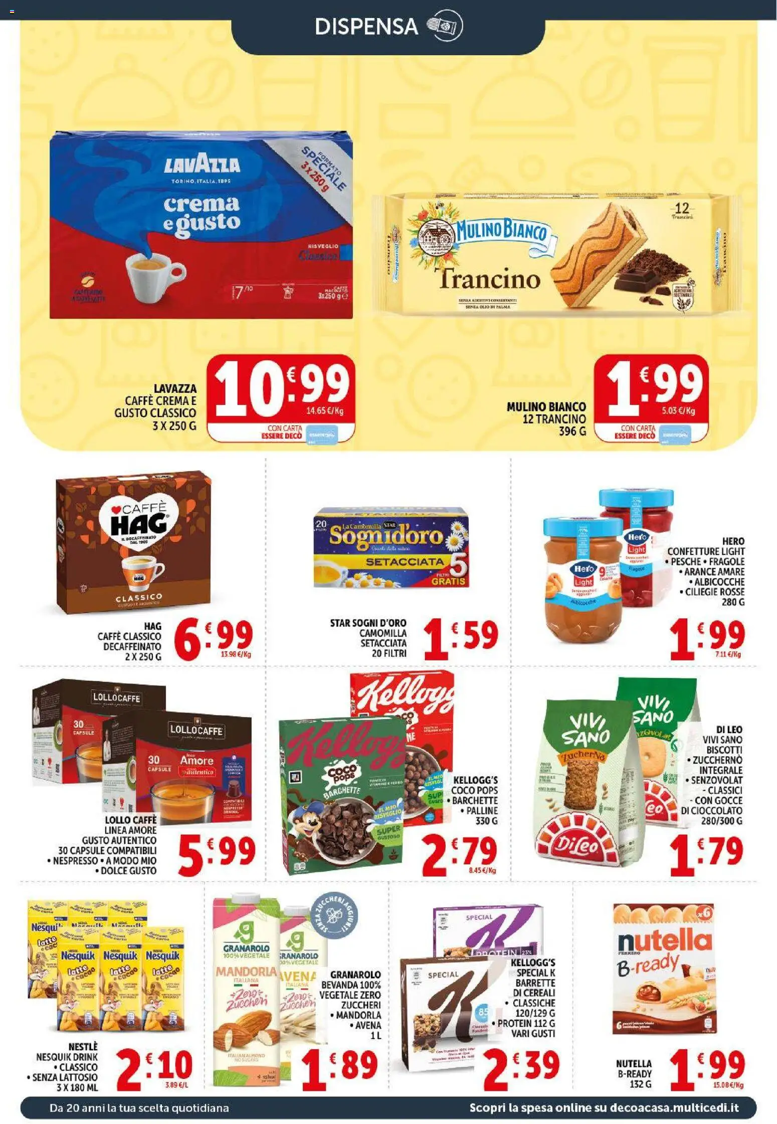 Volantino Decò del 09.04.2026 | Pagina: 12 | Prodotti: Cioccolato, Biscotti, Nutella, Macinato