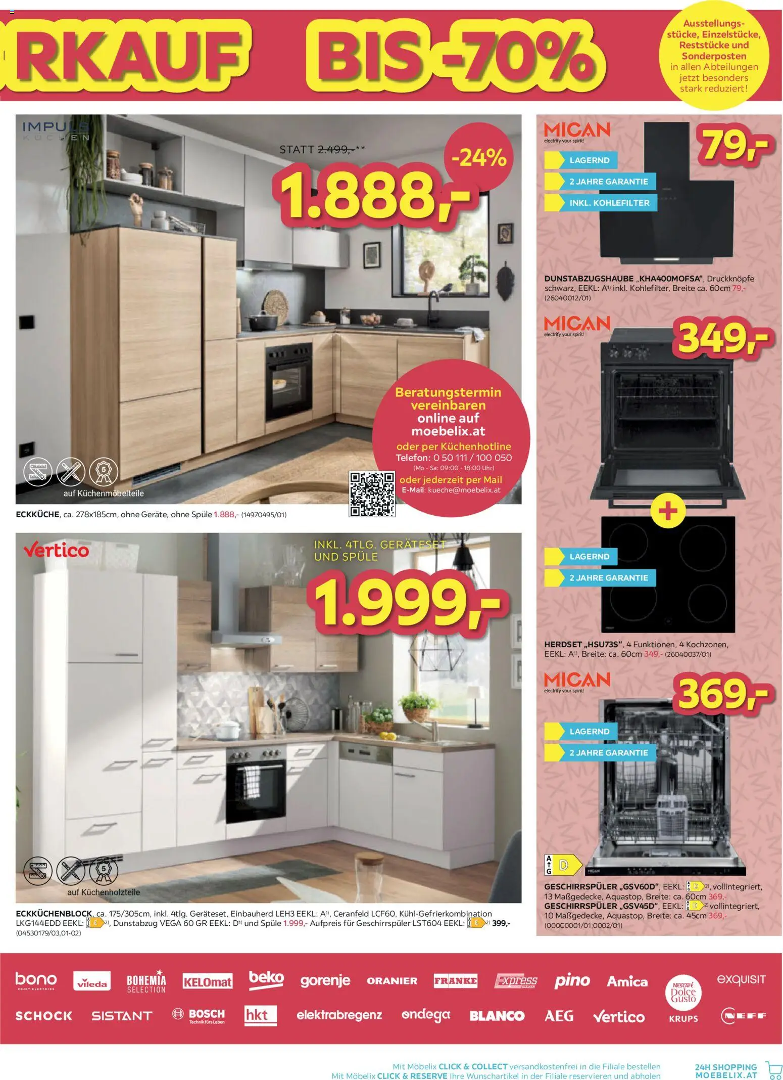 Möbelix Räumungs-Verkauf gültig ab 22.12.2025 | Seite: 15 | Produkte: Telefon, Uhr, Geschirrspüler