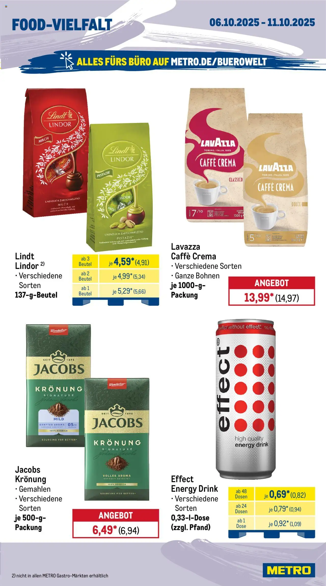Metro Prospekt 	 – gültig ab 06.10.2025 | Seite: 13 | Produkte: Lavazza, Milch, Energy, Lindt