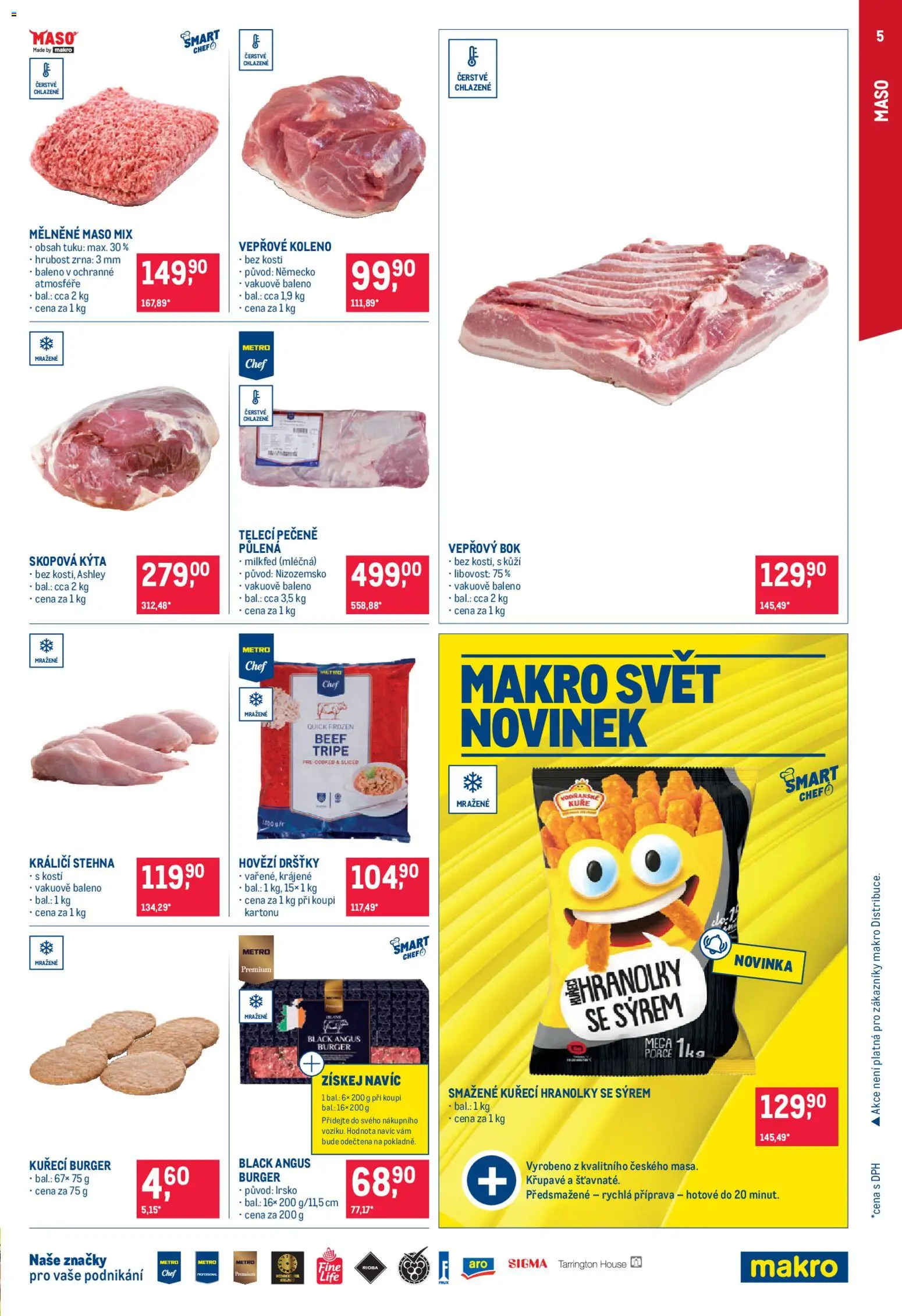 Makro leták - Gastronomie od 22.04.2026 | Strana: 5 | Produkty: Burger, Maso, Kuře, Hovězí dršťky
