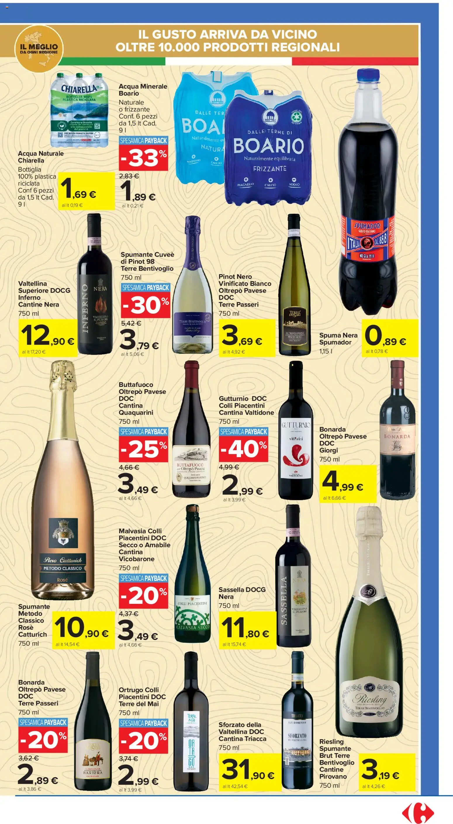 Volantino Carrefour del 16.12.2025 | Pagina: 11 | Prodotti: Acqua, Spumante, Acqua naturale, Acqua minerale