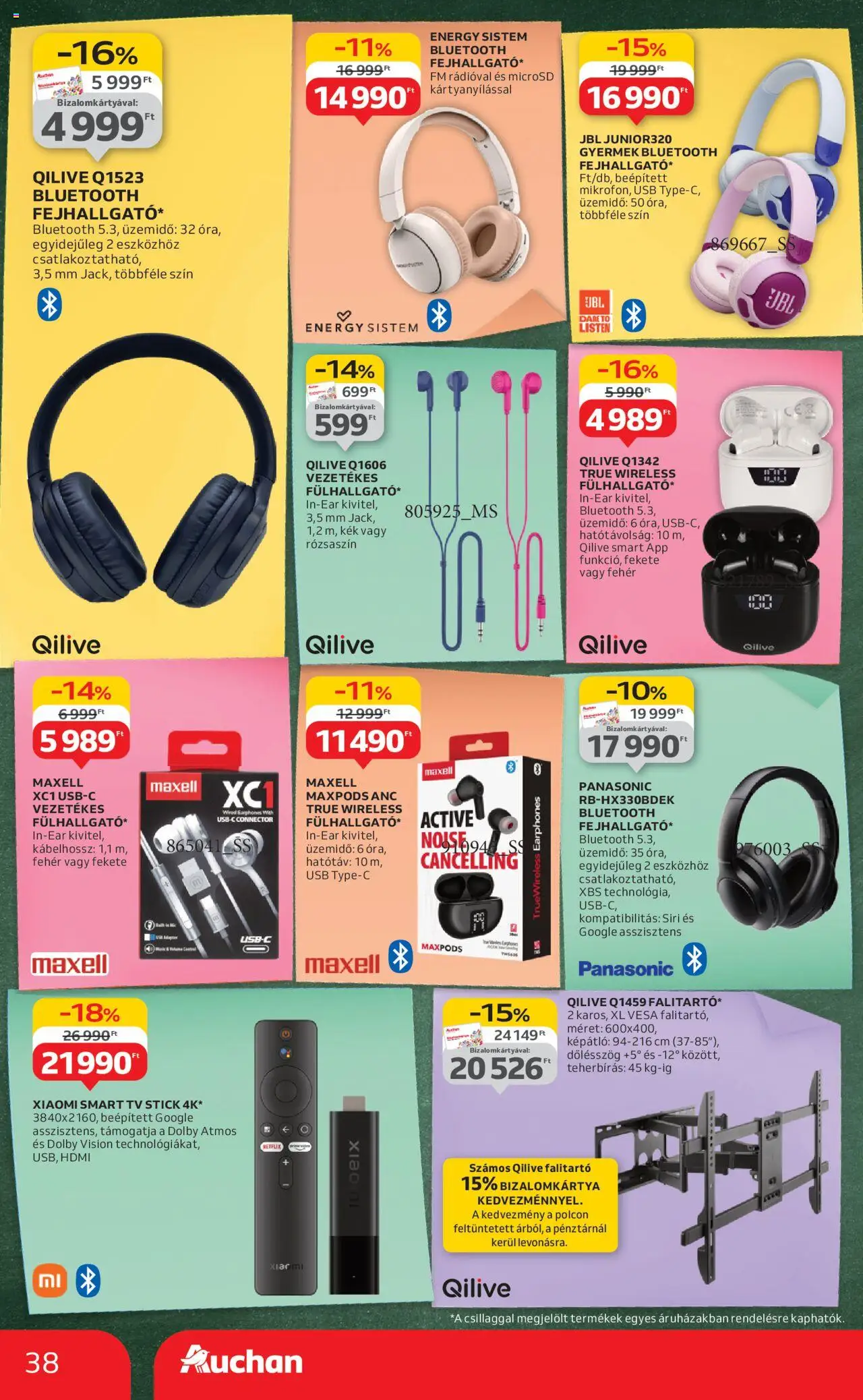 Auchan akciós ujság - amely érvényes a következő dátumtól: 07.08.2025 | Oldal: 38 | Termékek: USB, TV, Xiaomi, Smart tv