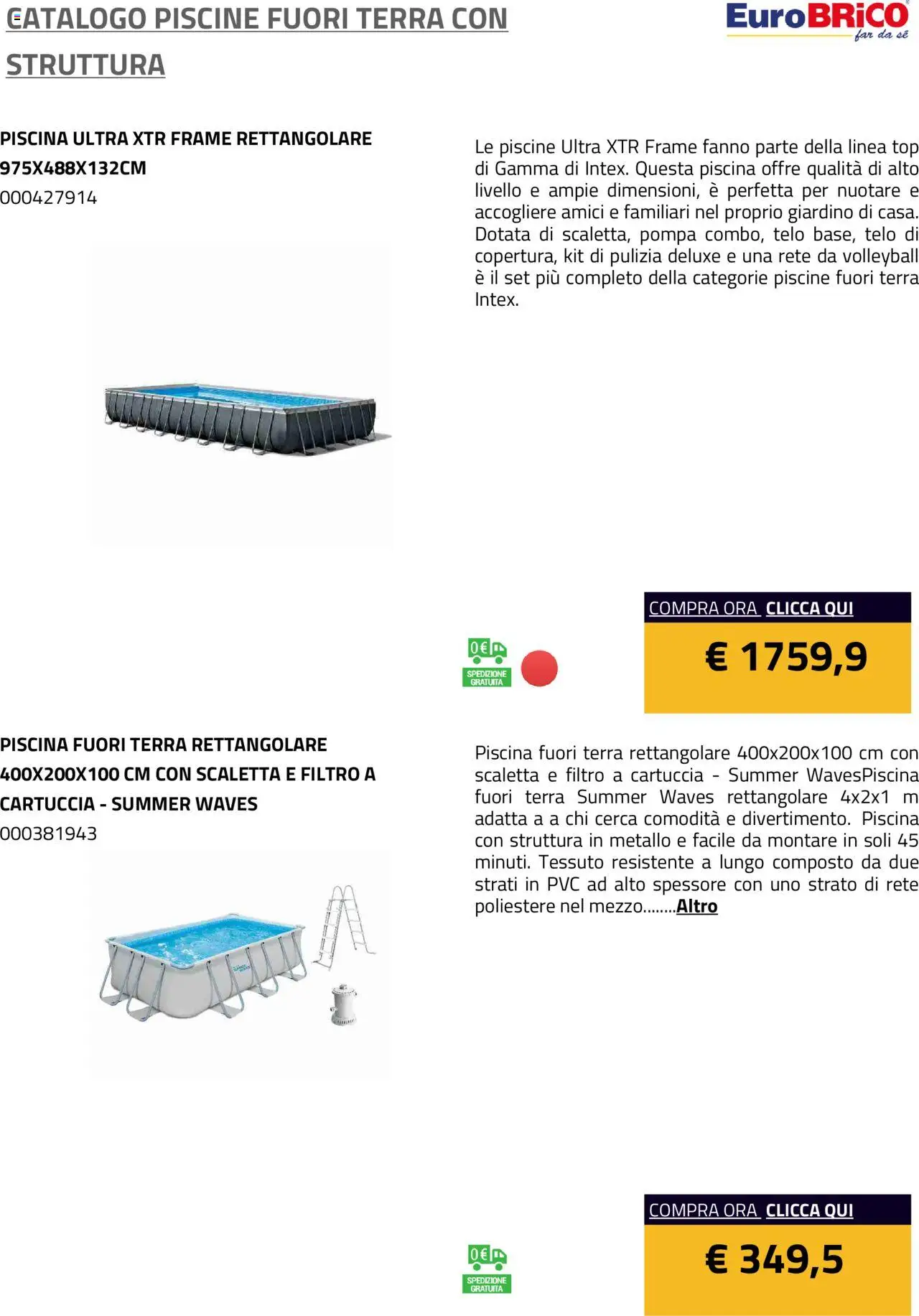 Volantino Eurobrico del 23.07.2025 | Pagina: 19 | Prodotti: Scaletta, Top, Piscina, Terra