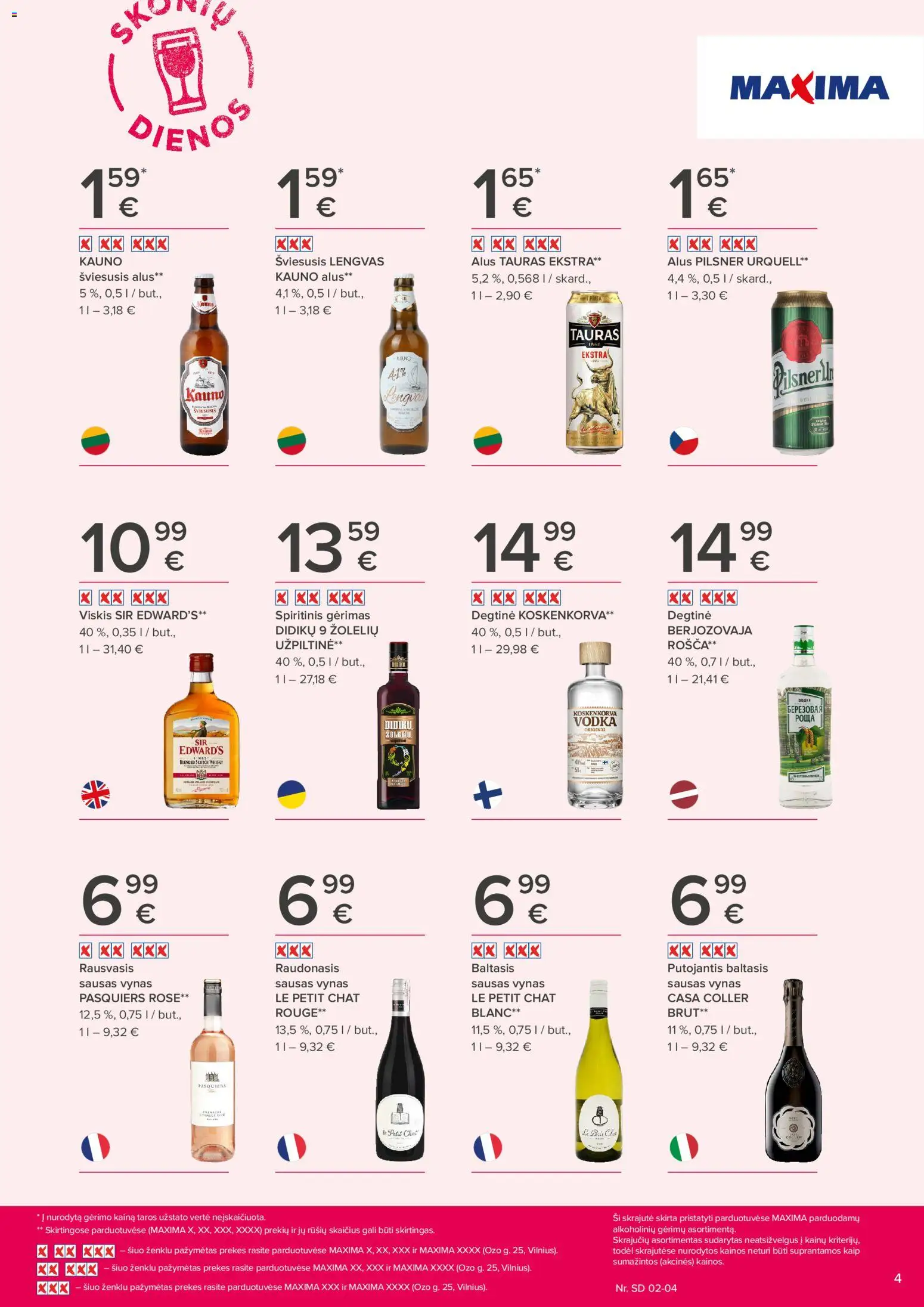 MAXIMA akcijos nuo 22.01.2026 | Puslapis: 4 | Prekių: Degtinė, Viskis, Vynas, Alus