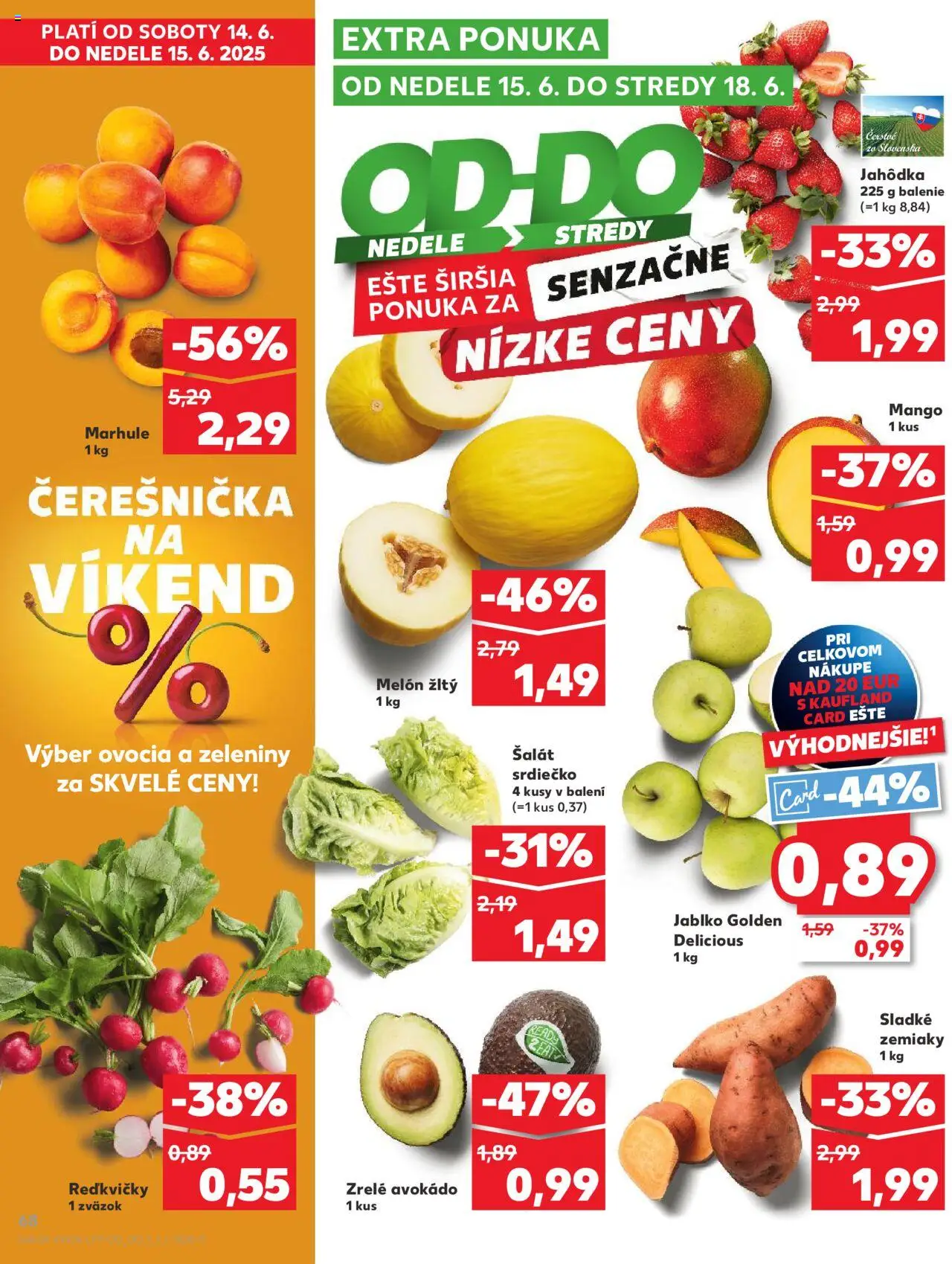Nové Kaufland akcie – leták je platný od 12.06.2025 | Strana: 68 | Produkty: Apple, Šalát, Melón, Marhule