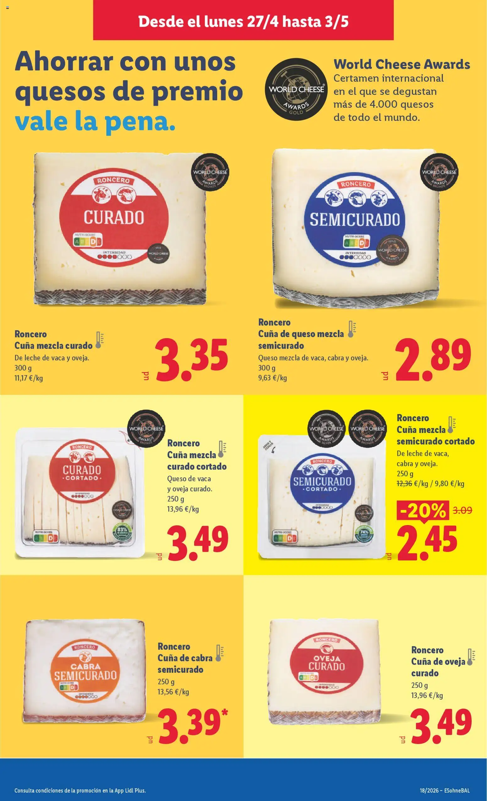 Lidl folleto │ válido desde el 27.04.2026 | Página: 13 | Productos: Queso de vaca, Leche, Queso, Cuna