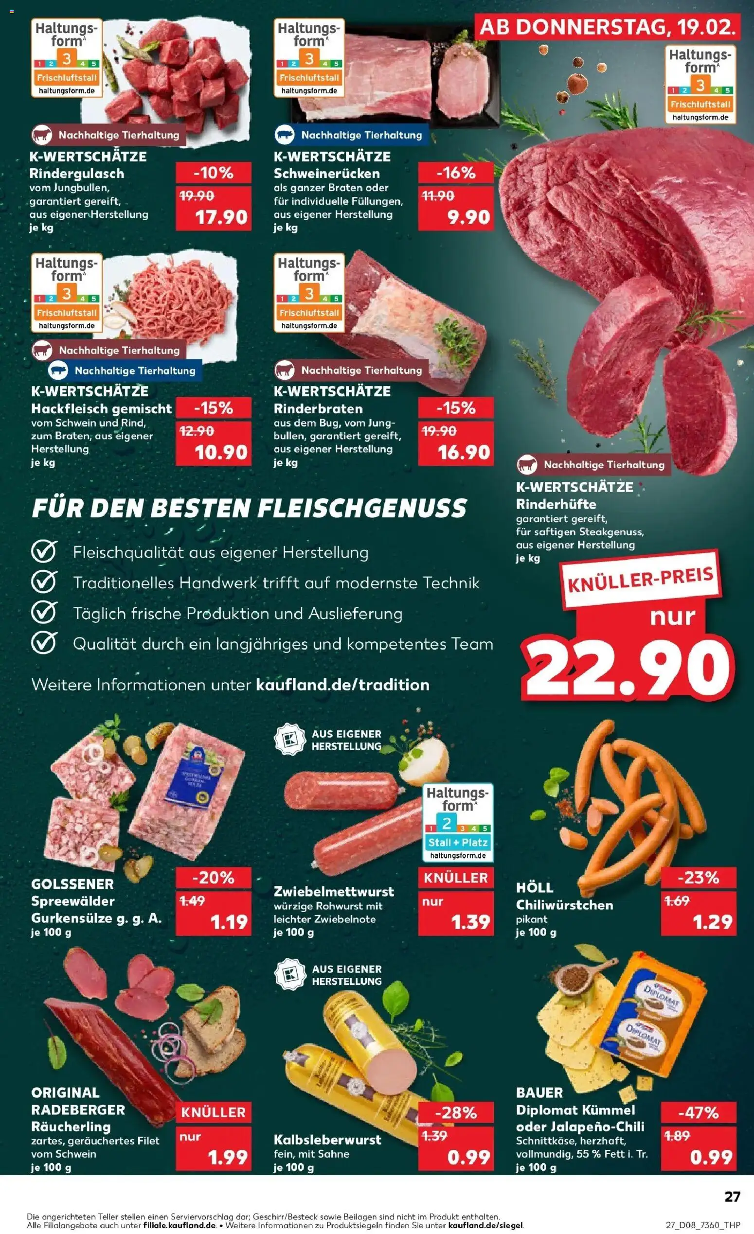 Kaufland prospekt Erfurt	 – gültig ab 22.02.2026 | Seite: 27 | Produkte: Chili, Schweinerucken, Sahne, Hackfleisch