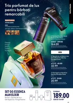 Ofertele Oriflame valabile de la 03.12.2025 | Pagină: 49 | Produse: Elixir, Parfum, Spumă de ras, Piper