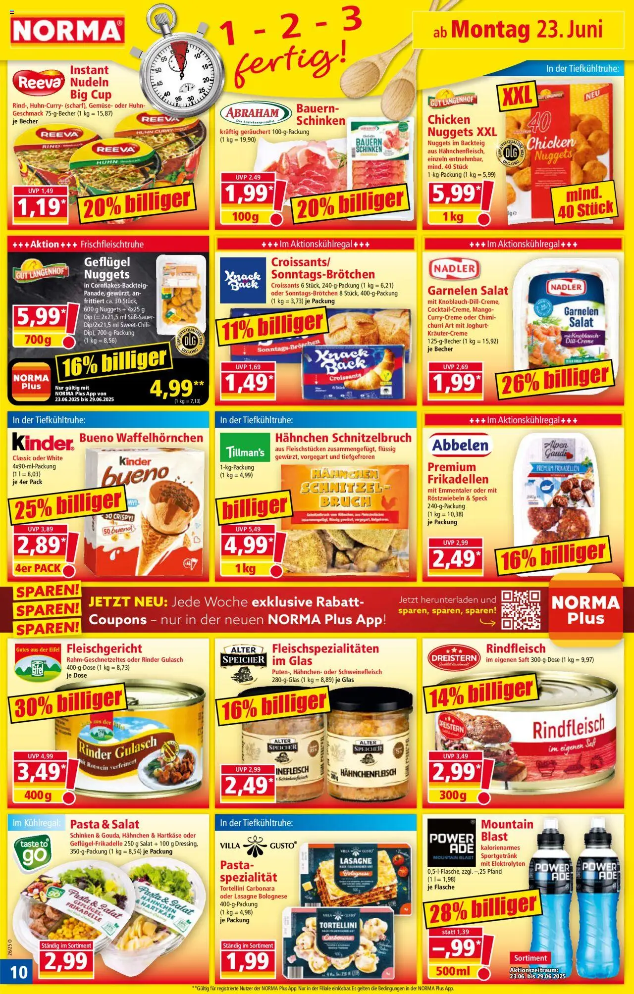 Norma Prospekt 	 - gültig ab dem 23.06.2025 | Seite: 11 | Produkte: Garnelen, Gemüse, Powerade, Rindfleisch