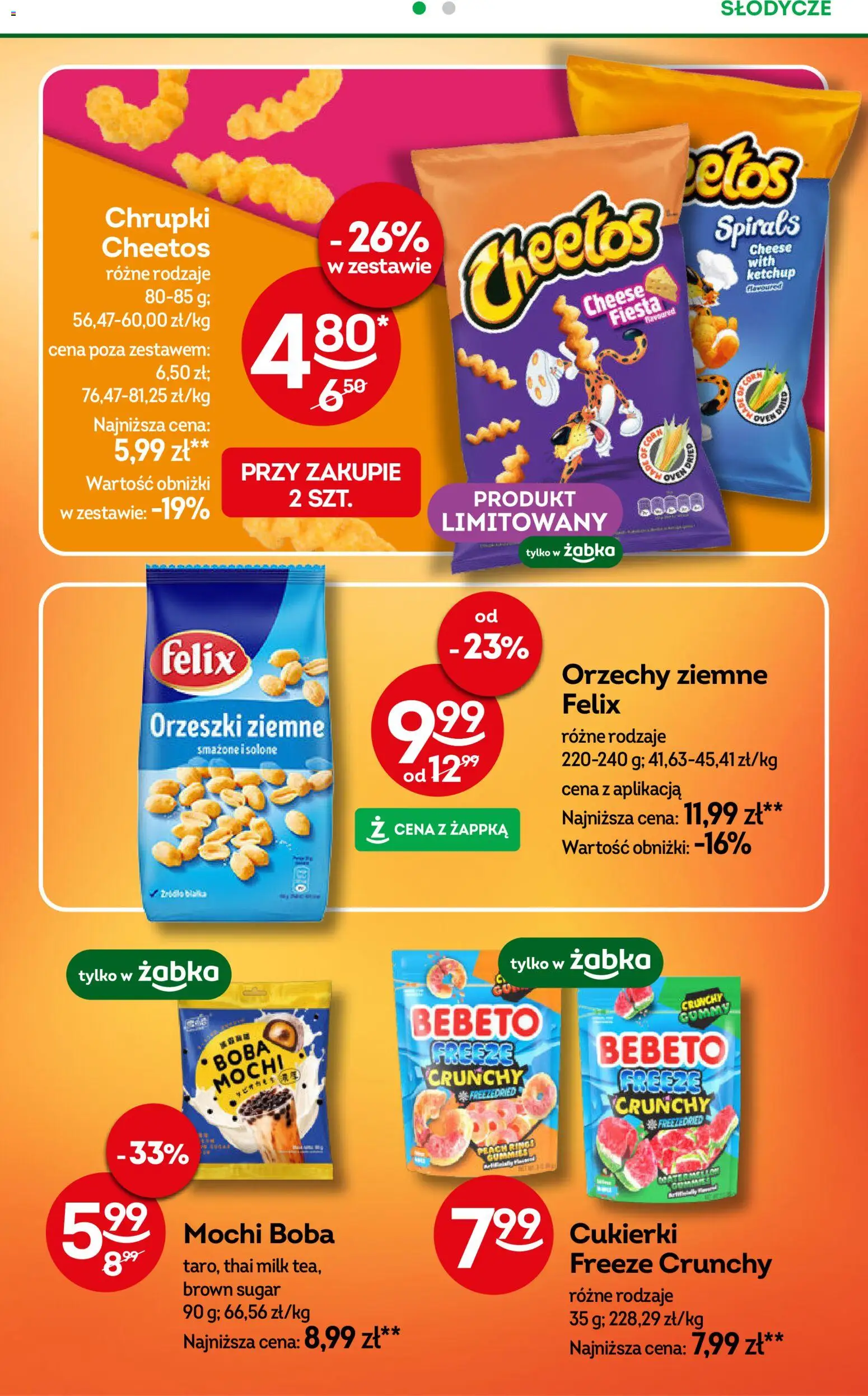 Żabka Gazetka od 28.01.2026 | Strona: 32 | Produkty: Słodycze, Chrupki, Orzeszki ziemne, Orzechy