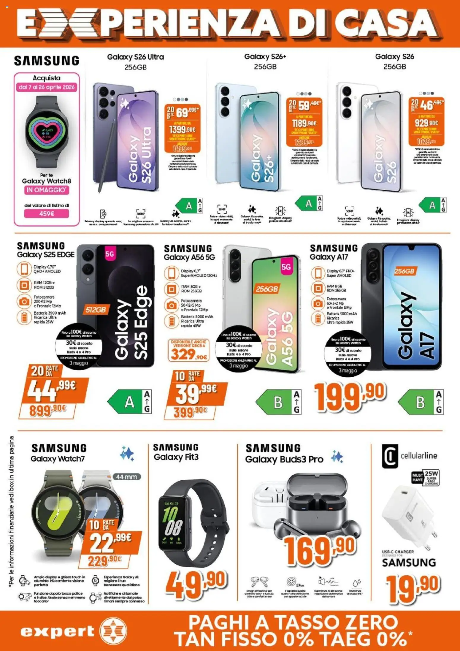 Volantino Expert del 09.04.2026 | Pagina: 2 | Prodotti: Samsung Galaxy, The, Video, Batteria