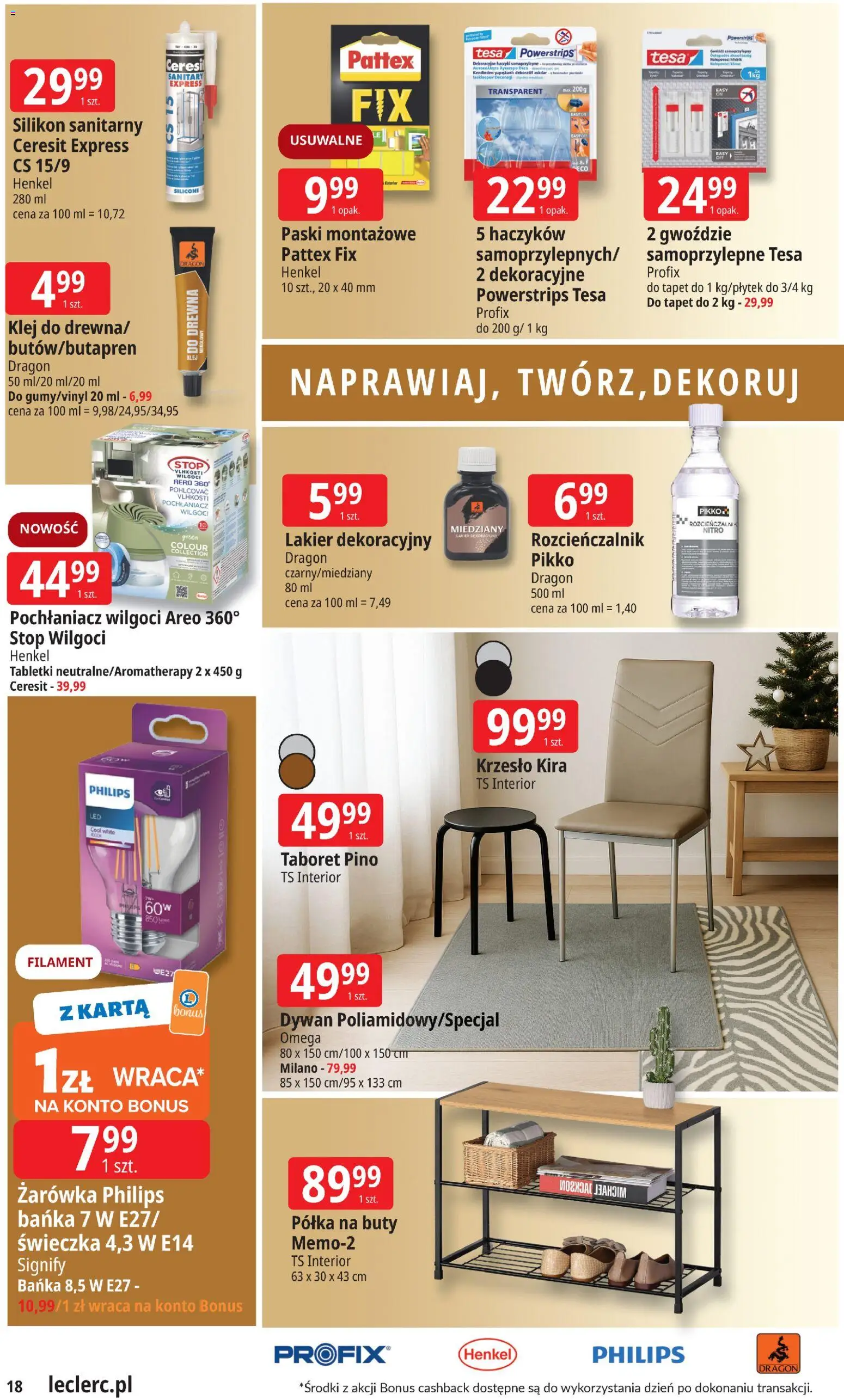 E.Leclerc Gazetka - Kłodzko od 12.11.2025 | Strona: 18 | Produkty: Karta, Półka, Krzesło, Dywan