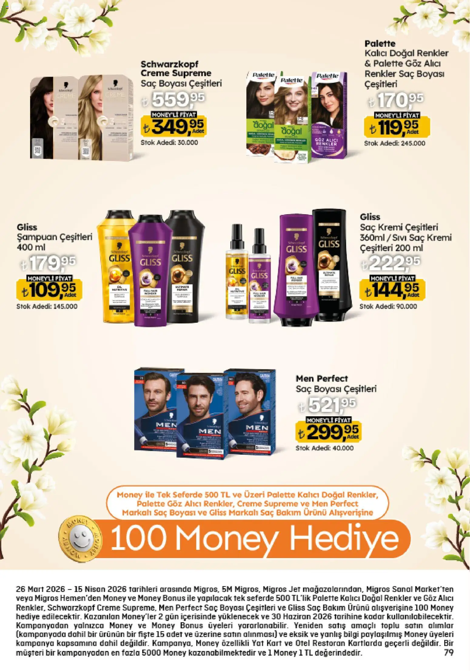 Migros Katalog - Migroskop - 26.03.2026 tarihinden itibaren geçerlidir | Sayfa: 79 | Ürünler: Şampuan, Saç Kremi