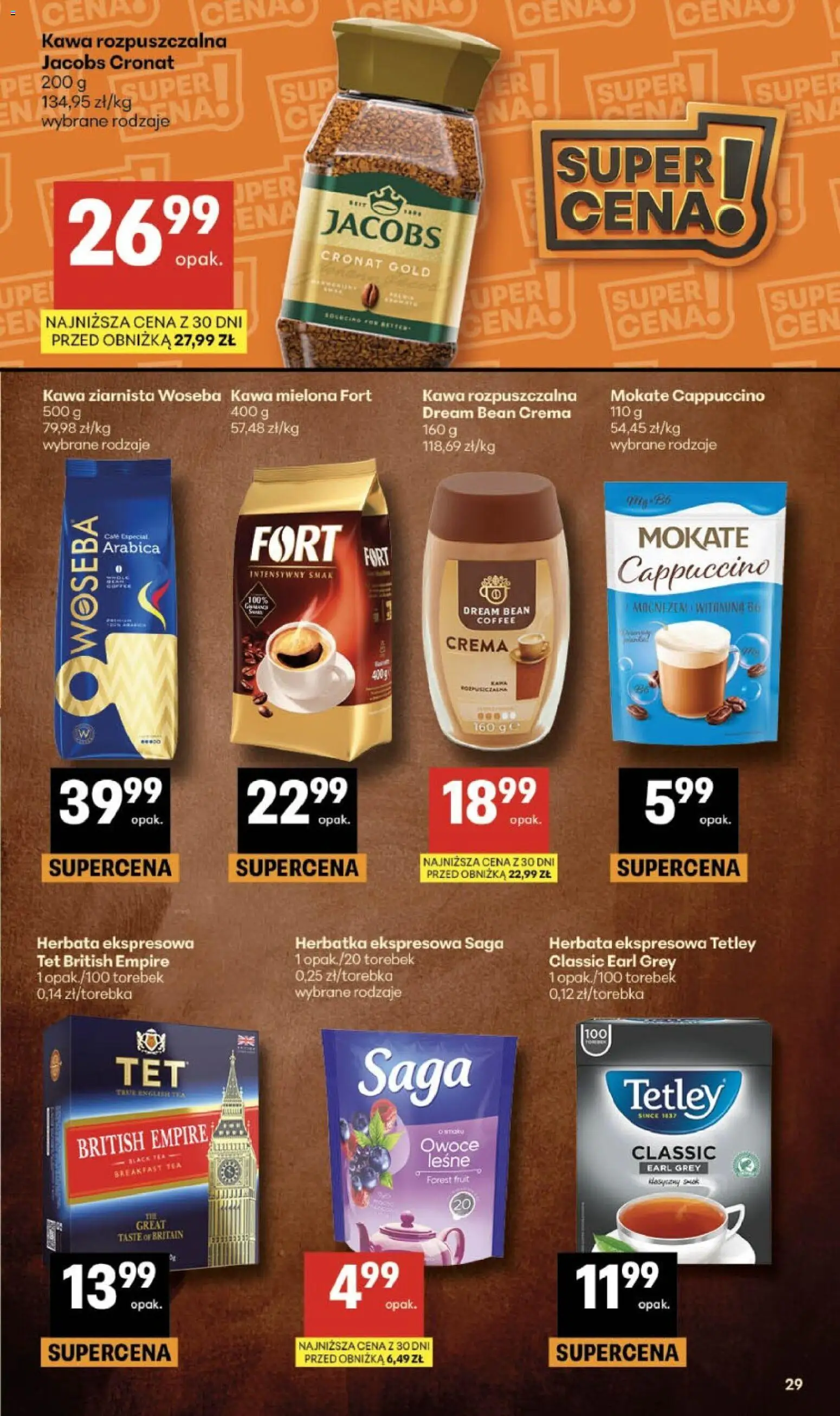 Delikatesy Centrum gazetka od 26.03.2026 | Strona: 29 | Produkty: Kawa rozpuszczalna, Cappuccino, Herbata, Owoce