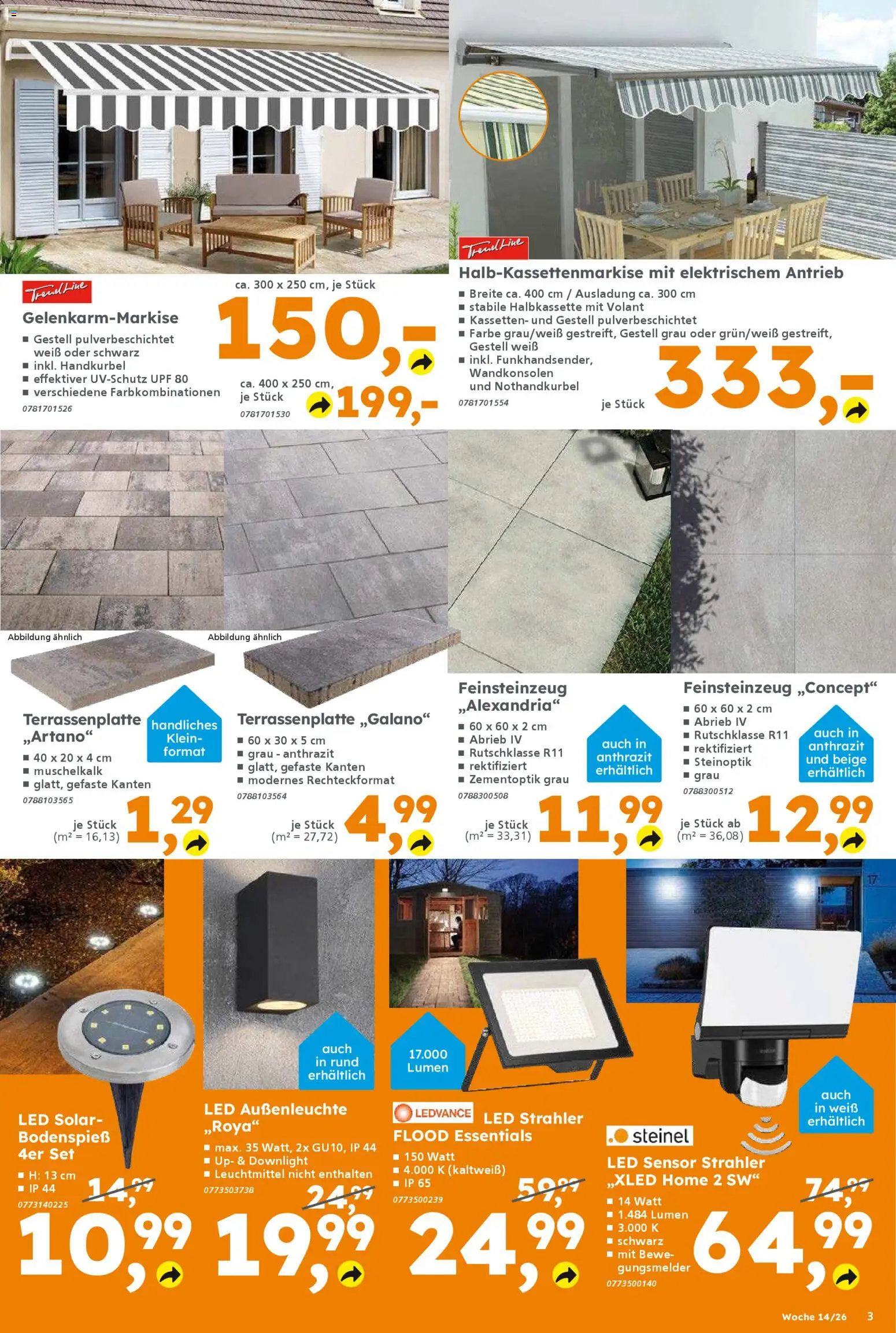 Globus Baumarkt Prospekt 	 – gültig ab 30.03.2026 | Seite: 3 | Produkte: Außenleuchte