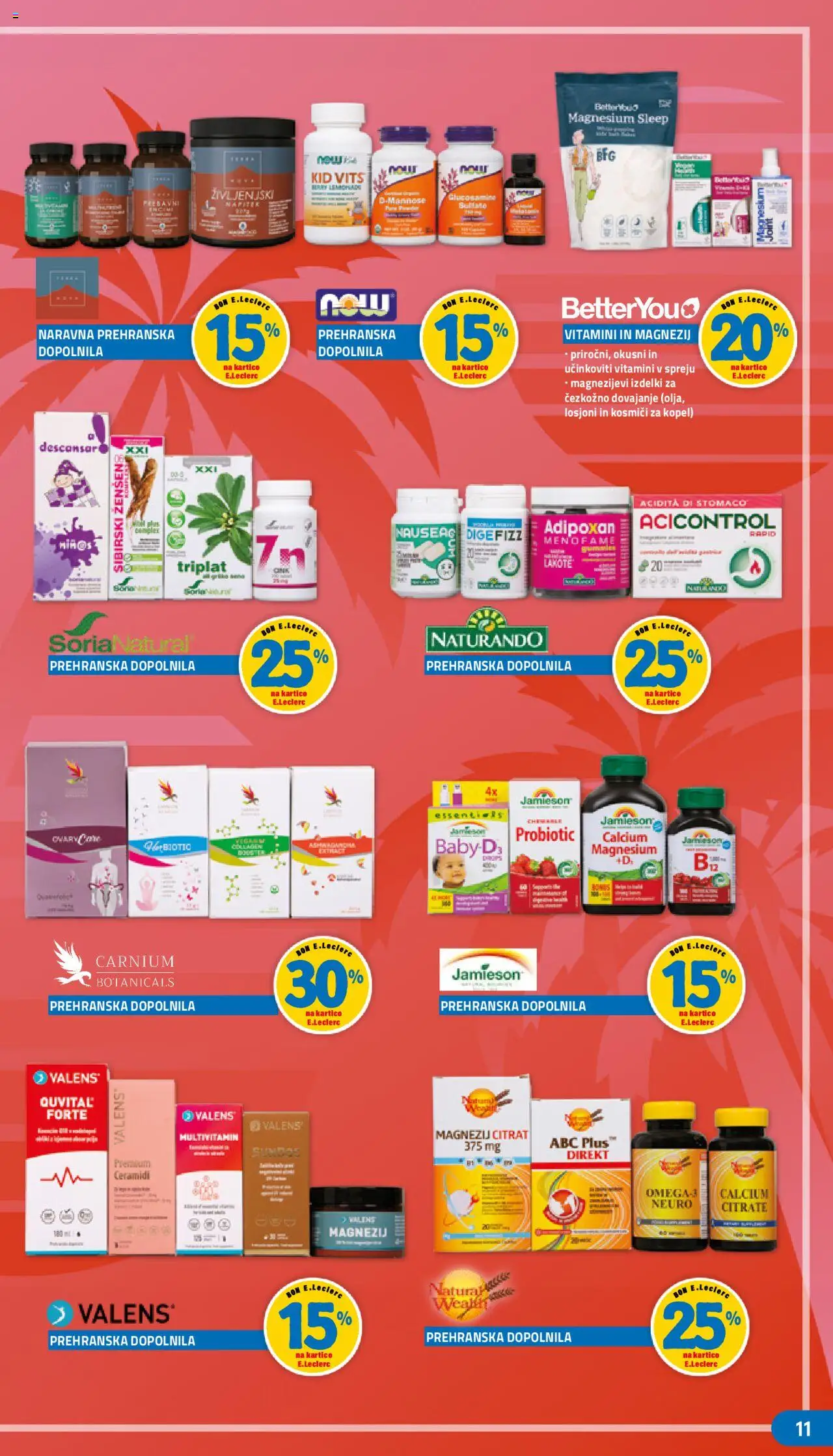 E.leclerc katalog leposana │ velja od 14.06.2025 | Stran: 11 | Izdelki: Kopel, Prehranska dopolnila, Kosmici