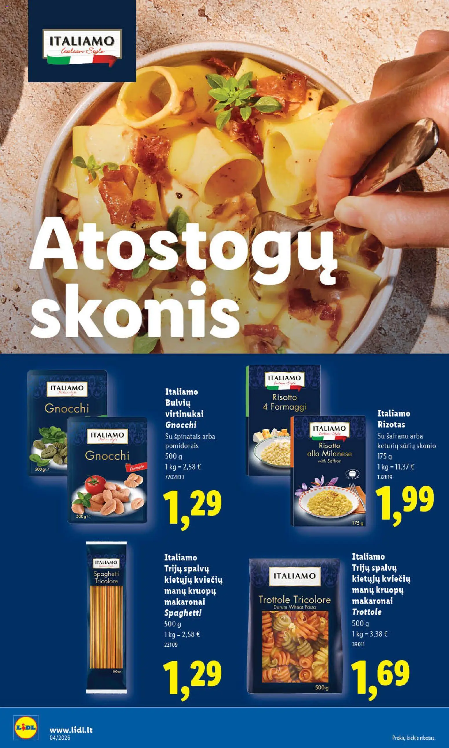 LIDL akcijos nuo 19.01.2026 | Puslapis: 18 | Prekių: Makaronai