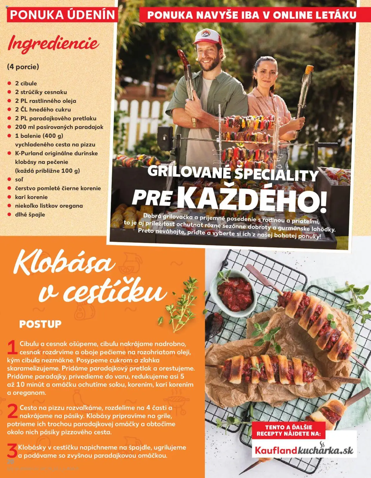Kaufland Bratislava-Avion │ platný od 21.08.2025 | Strana: 20 | Produkty: Klobása, Čierne korenie, Korenie, Cibuľa