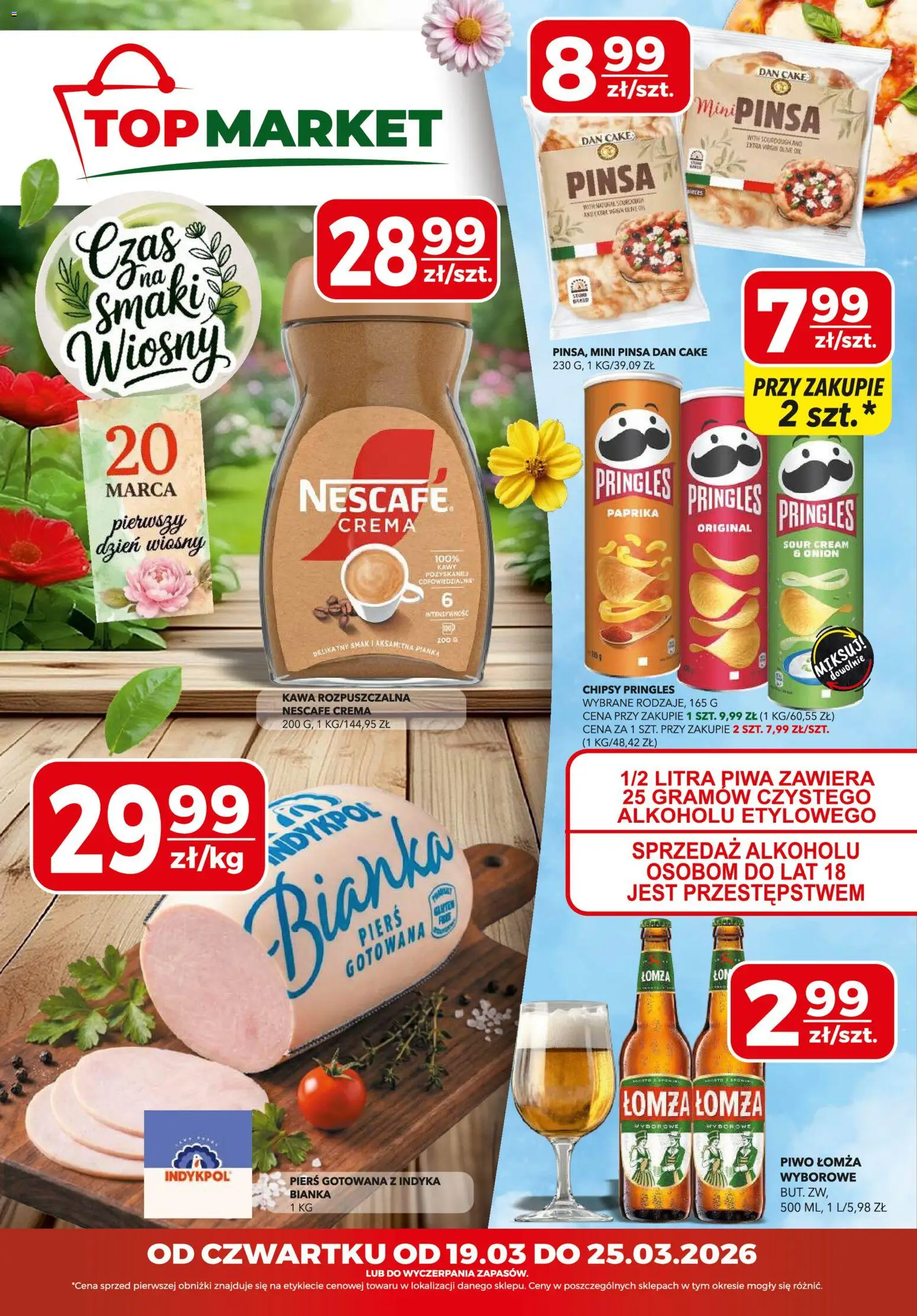 Top Market gazetka mini od 19.03.2026 | Strona: 1 | Produkty: Nescafe, Kawa rozpuszczalna, Kawa, Piwo