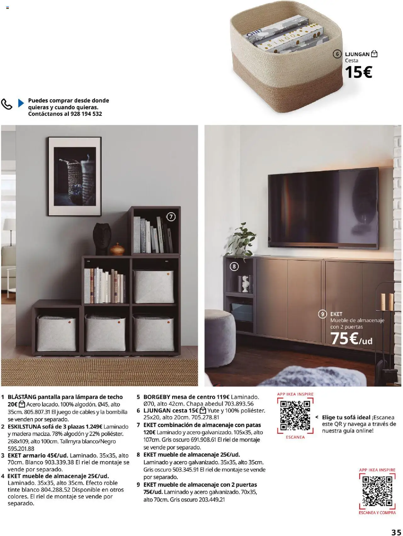 Catálogo IKEA Salones │ válido desde el 17.02.2025 | Página: 35 | Productos: Sofá, Mesa, Armario, Cesta