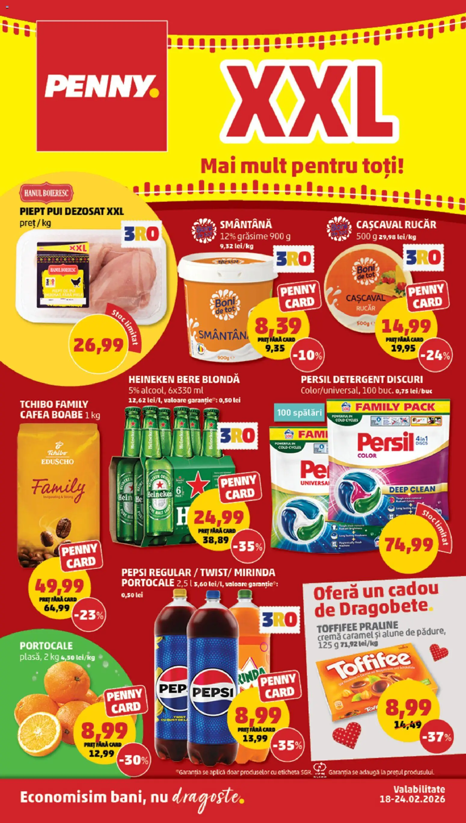 Noul catalog PENNY – valabil de la 18.02.2026 | Pagină: 1 | Produse: Hacıyatmaz Kedi Oyuncağı, Bere, Portocale, Detergent