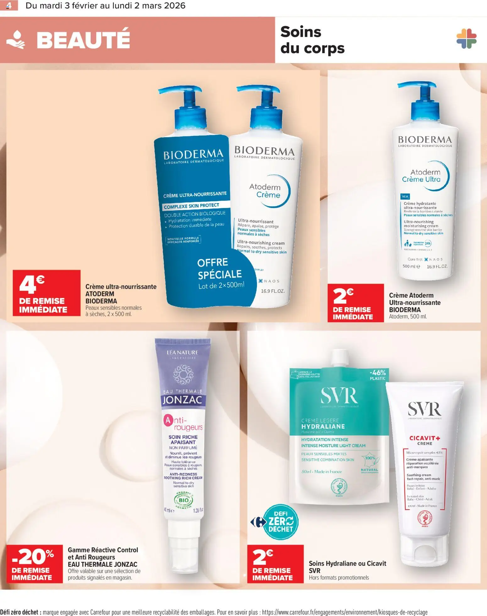 {H1} | Page: 4 | Produits: Eau thermale, Crème hydratante, Thé, Crème