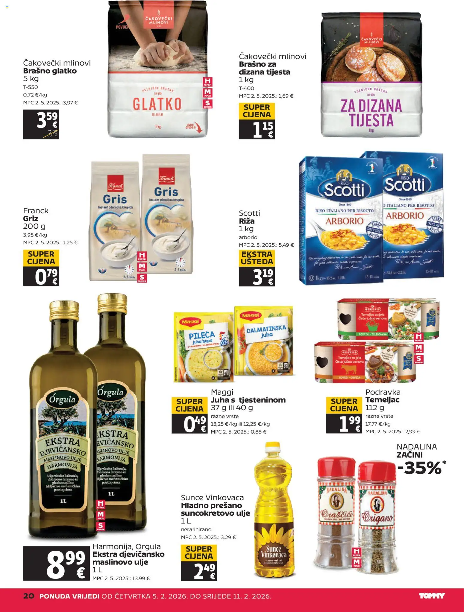 Tommy katalog | vrijedi od 05.02.2026 | Stranica: 20 | Proizvodi: Griz, Podravka, Riža, Juha