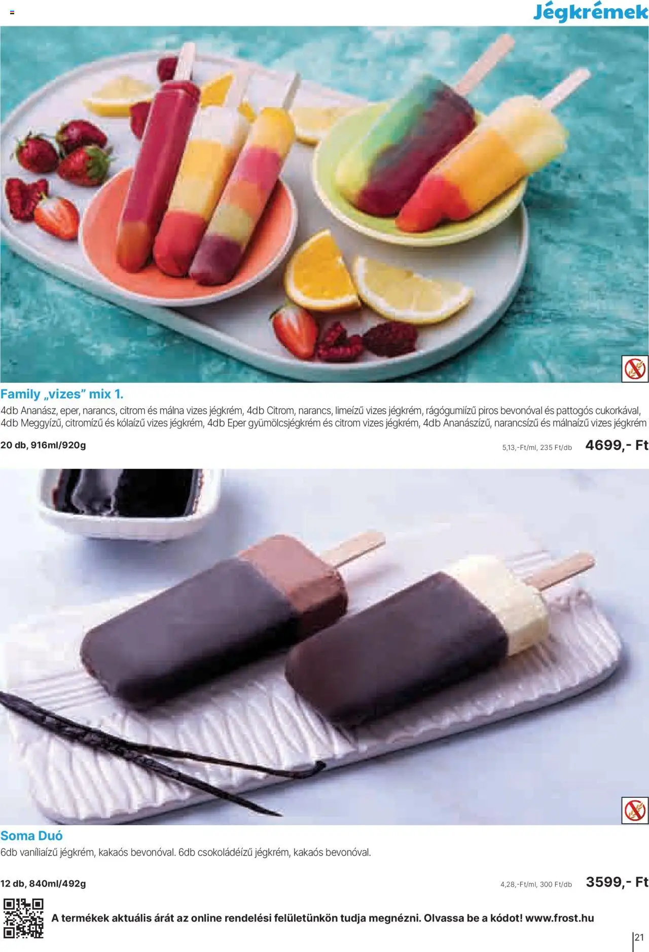 Family Frost akciós ujság - amely érvényes a következő dátumtól: 01.10.2025 | Oldal: 21 | Termékek: Málna, Eper, Jégkrém, Citrom