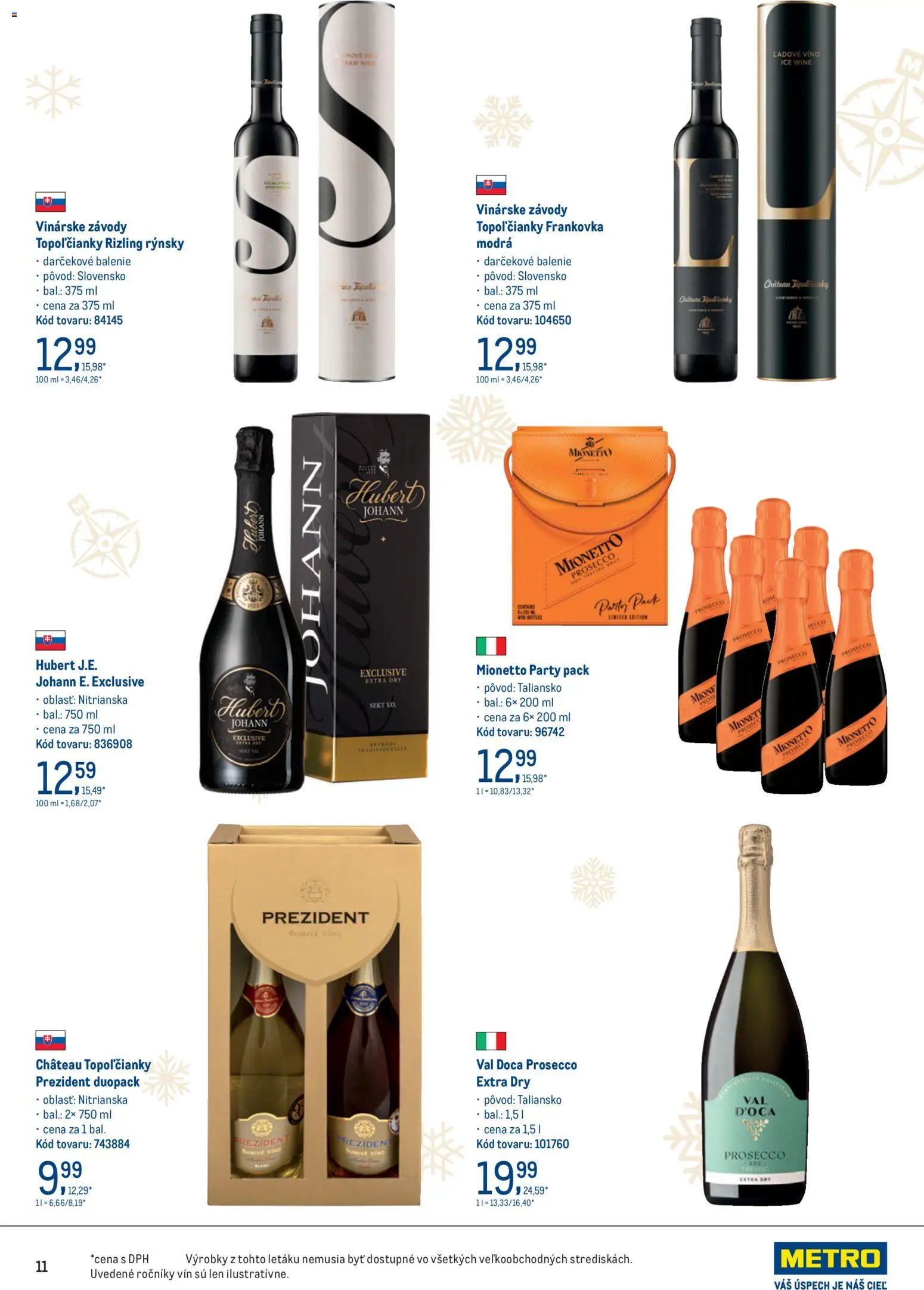 Nové Metro akcie – leták je platný od 19.11.2025 | Strana: 11 | Produkty: Víno, Prosecco, Šumivé víno