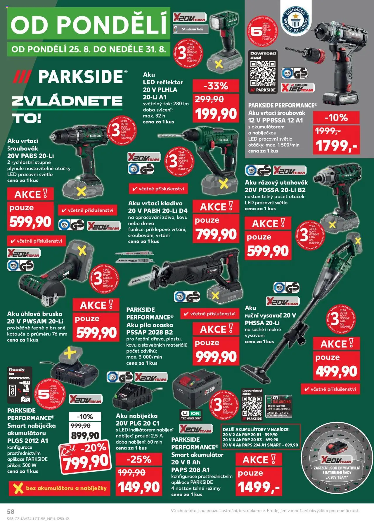 Kaufland leták - Kolín od 20.08.2025 | Strana: 58 | Produkty: Ruční vysavač, Šroubovák, Guinness, LED pracovní světlo