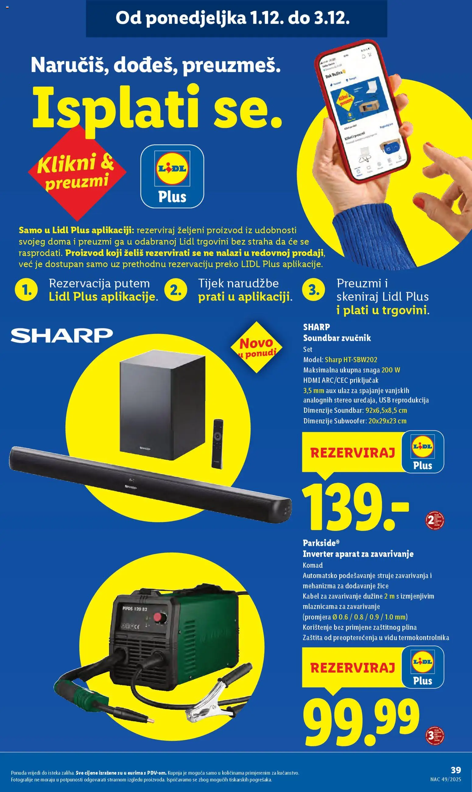 Lidl katalog | vrijedi od 01.12.2025 | Stranica: 39 | Proizvodi: Zvučnik, USB, Aparat za zavarivanje, Parkside