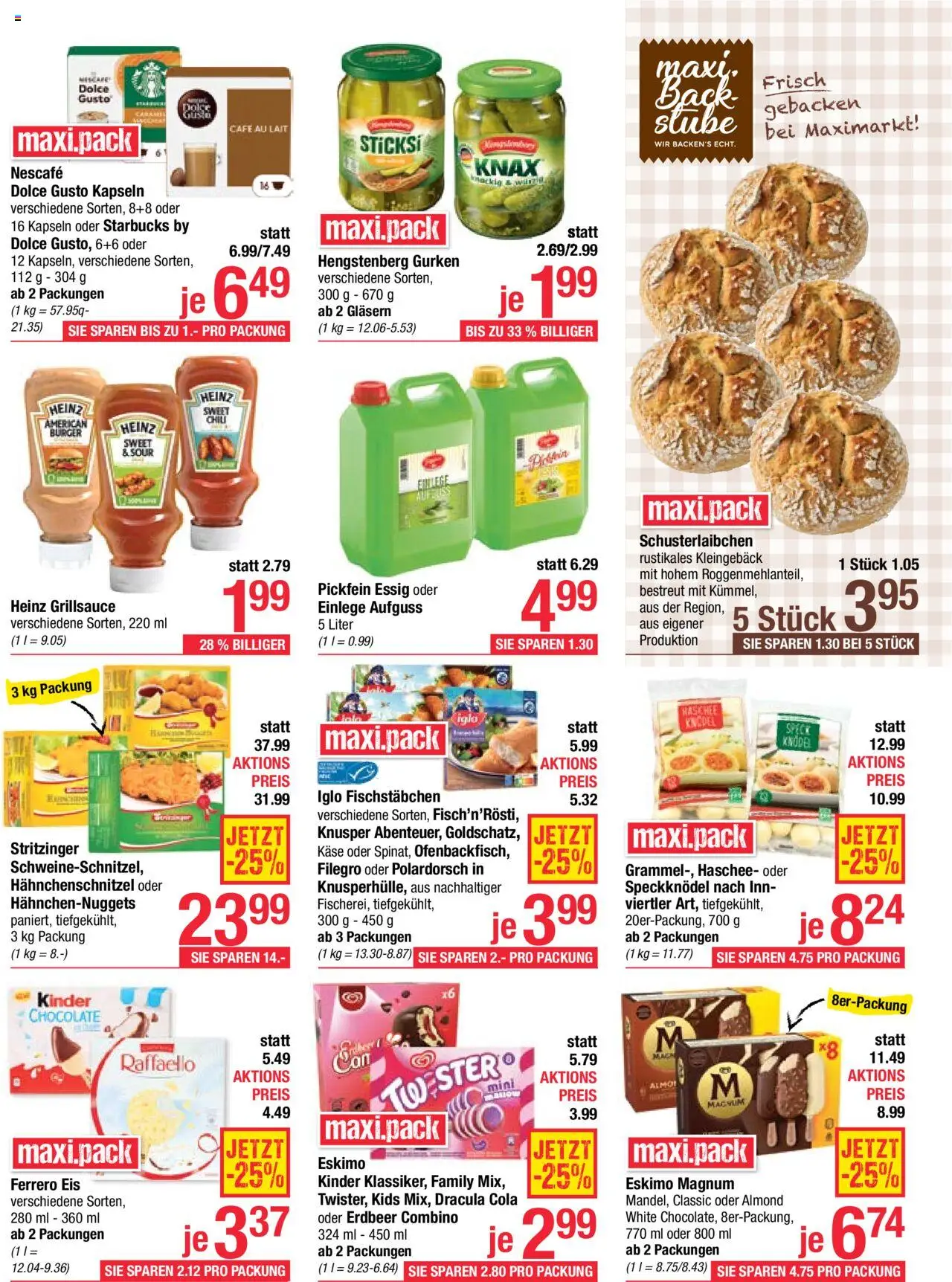 Maximarkt Flugblatt gültig ab 18.08.2025 | Seite: 9 | Produkte: Gurken, Eis, Chili, Käse