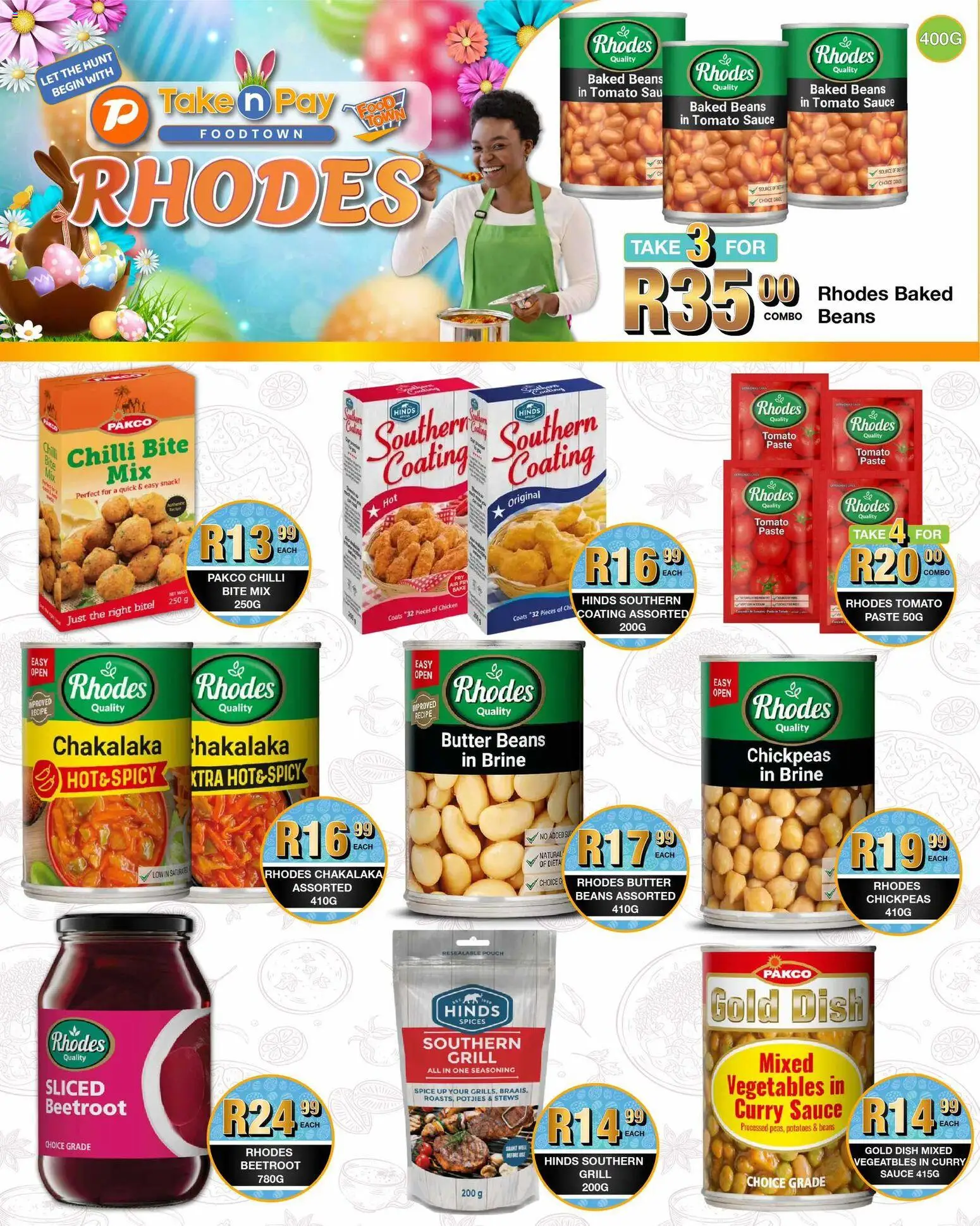 New Pick n Pay catalogue – valid from 30.03.2026 | Page: 15 | Products: Baked beans, Tomato sauce, Spices, Vegetables