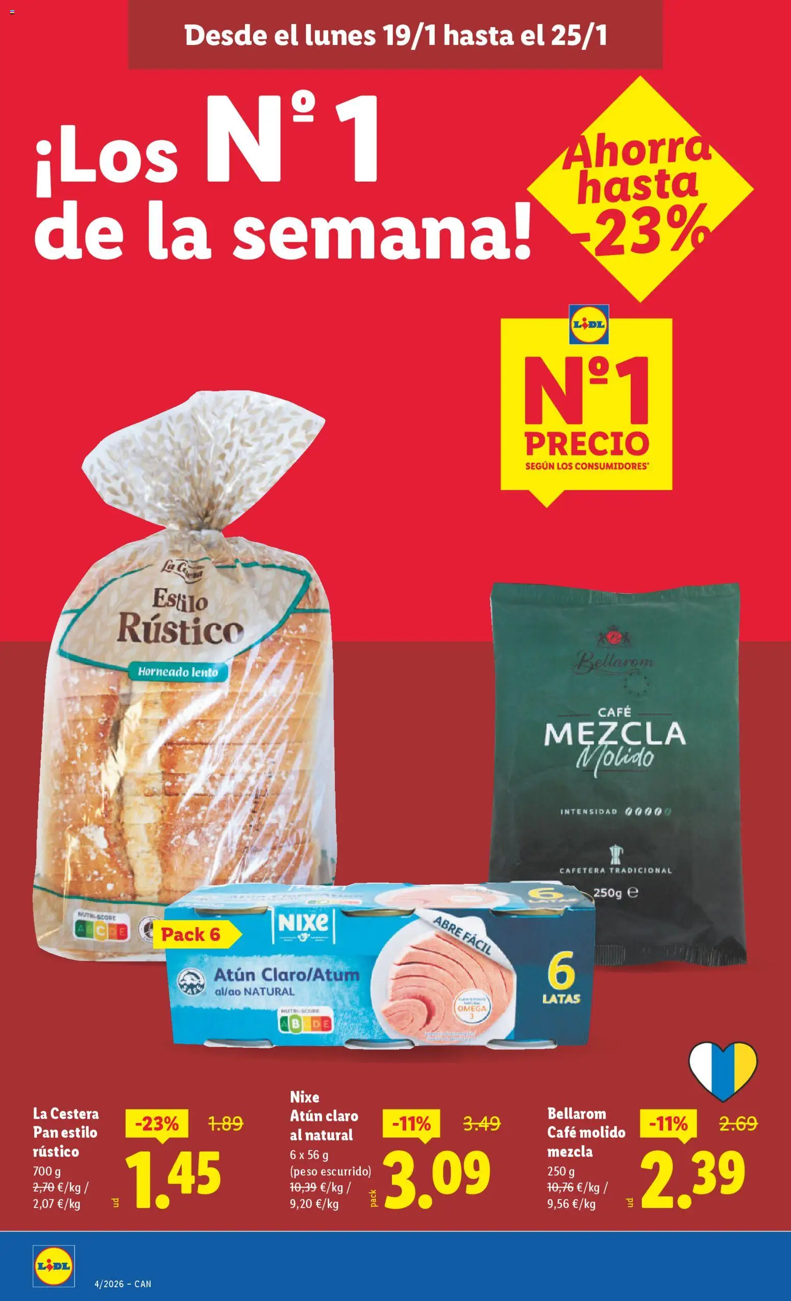 Lidl - Canarias │ válido desde el 19.01.2026 | Página: 18 | Productos: Café, Café molido, Cafetera, Atún claro
