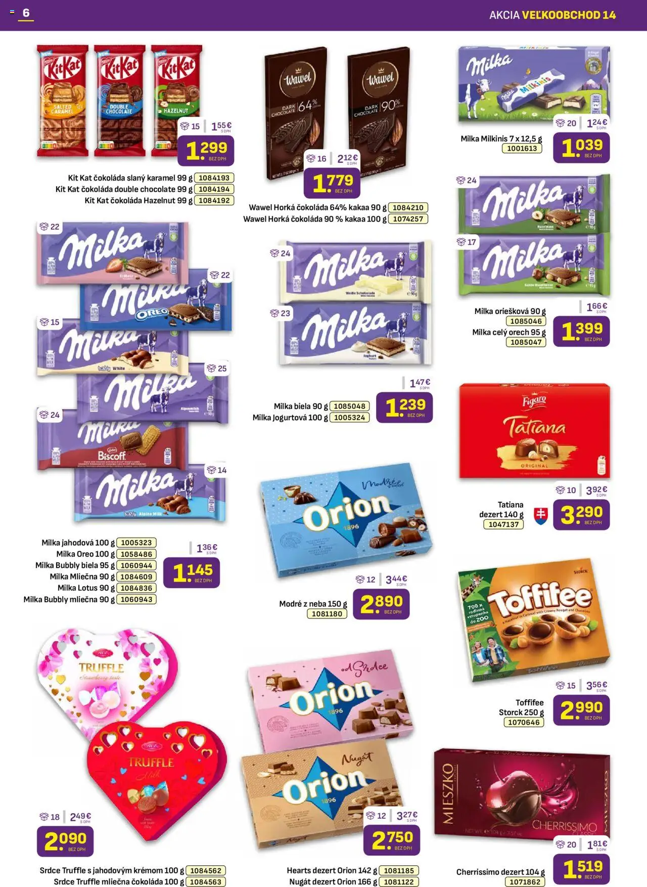 Libex leták │ platný od 14.07.2025 | Strana: 6 | Produkty: Čokoláda, Toffifee, Múka, Milka