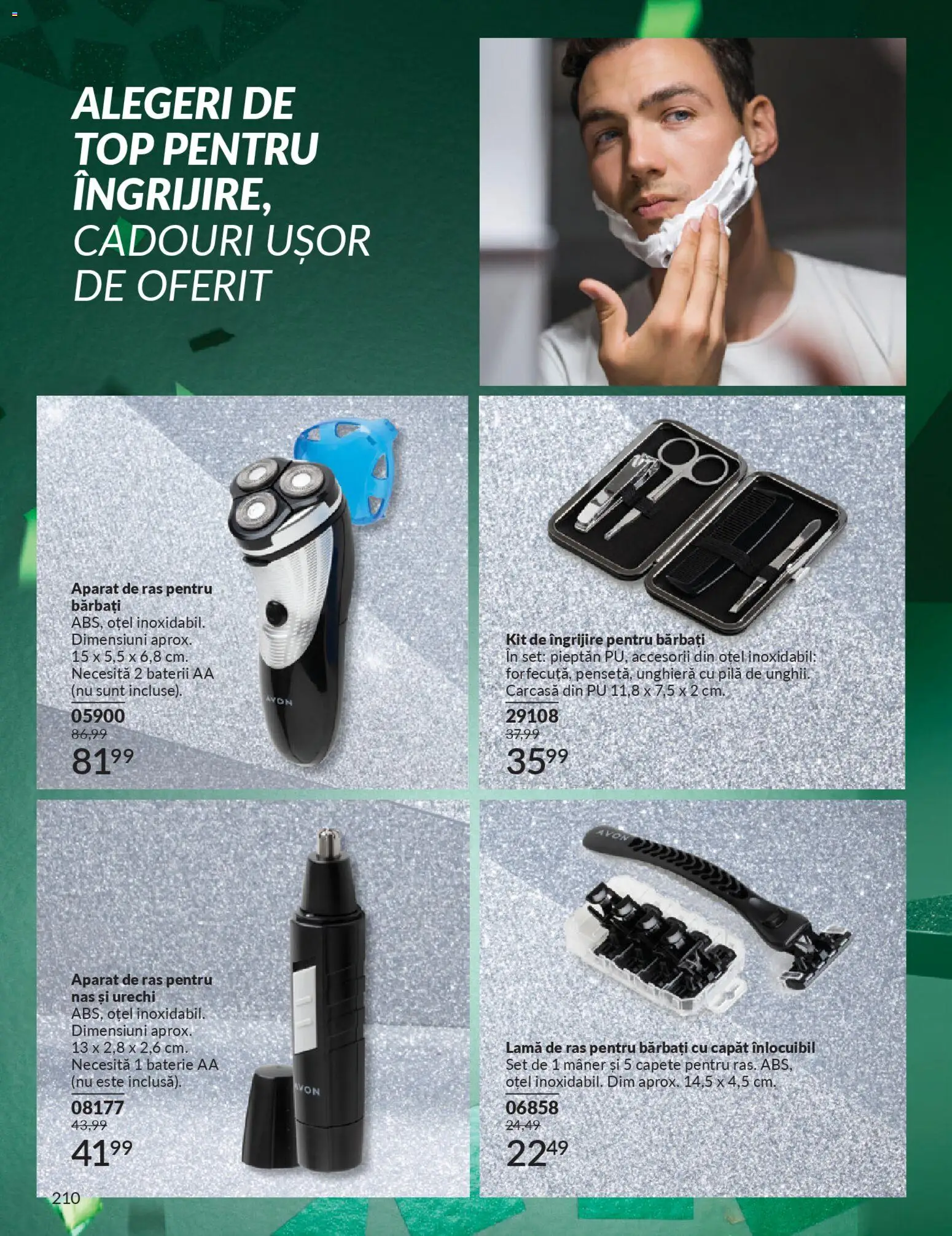 Noul catalog Avon – valabil de la 01.11.2025 | Pagină: 210 | Produse: Top, Aparat De Ras, Mâner, Baterie