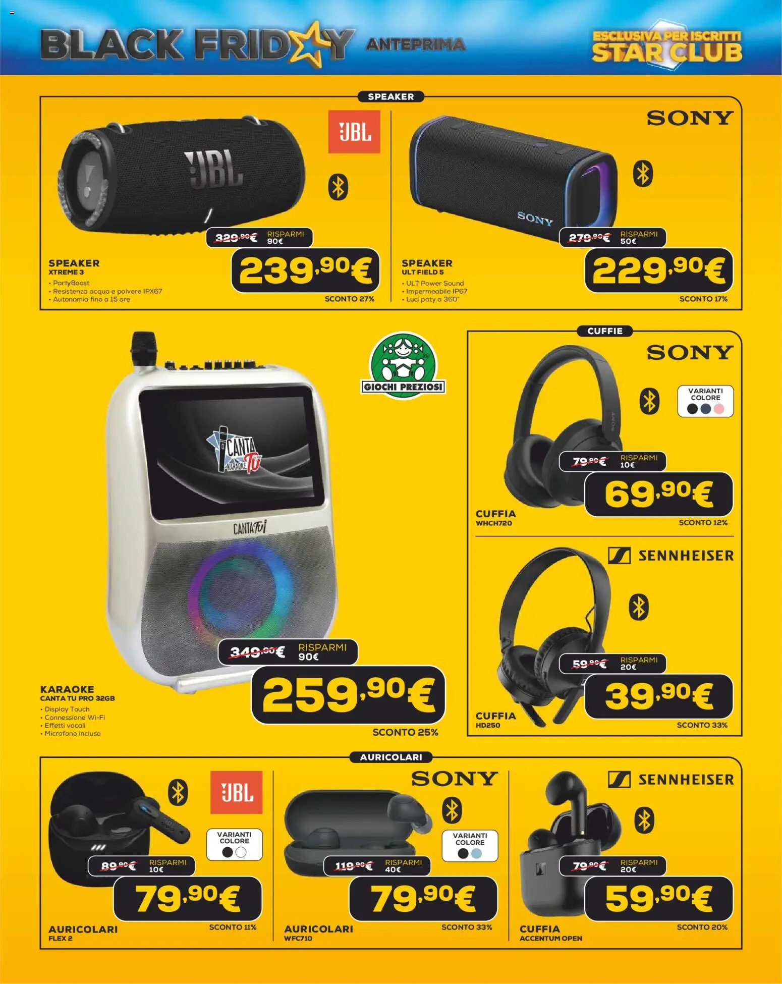 Volantino Euronics del 31.10.2025 | Pagina: 20 | Prodotti: Auricolari, Acqua, Microfono, Speaker