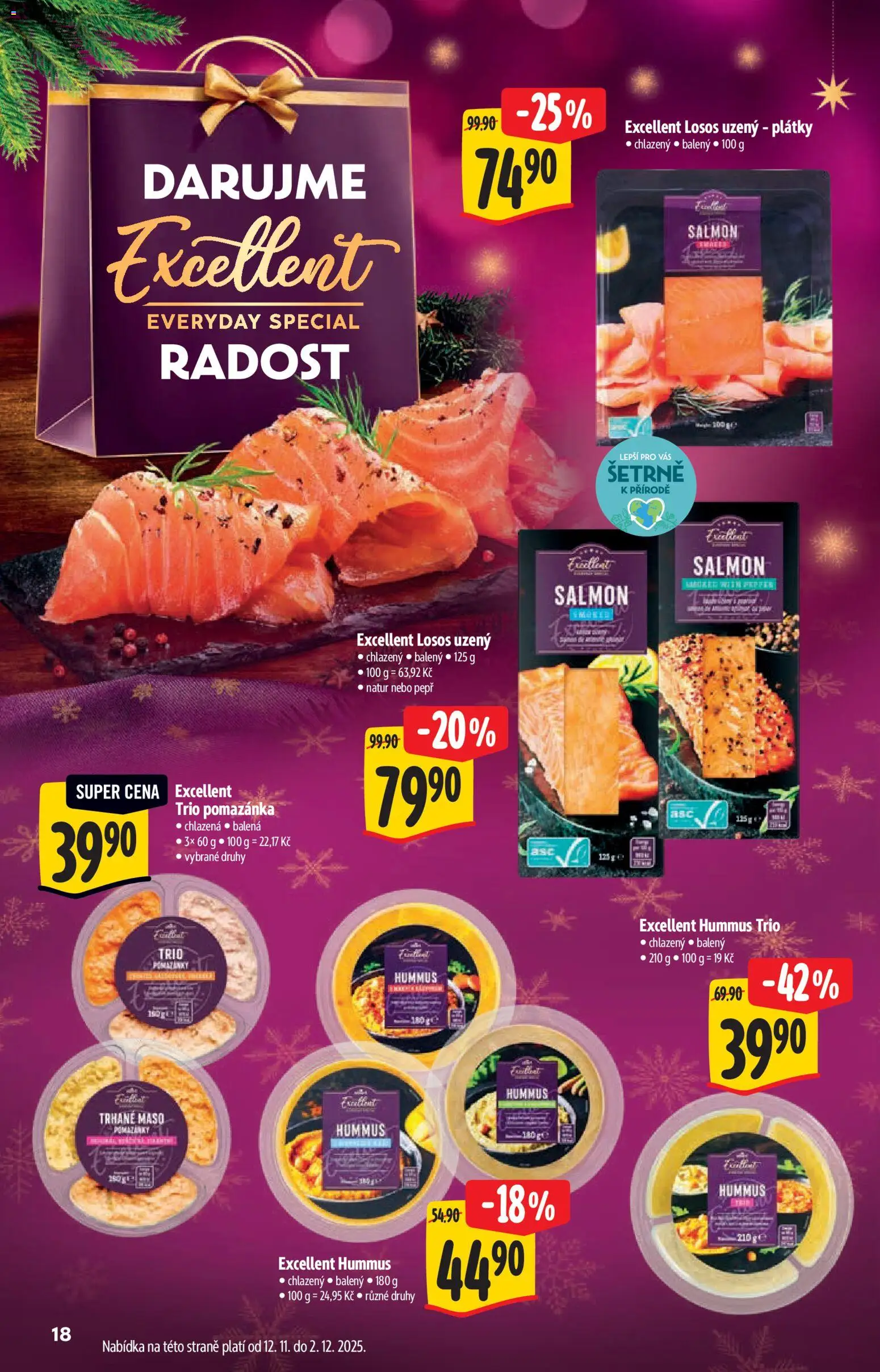 Albert katalog - Supermarket od 12.11.2025 | Strana: 18 | Produkty: Trhané maso, Losos, Pomazánka, Maso