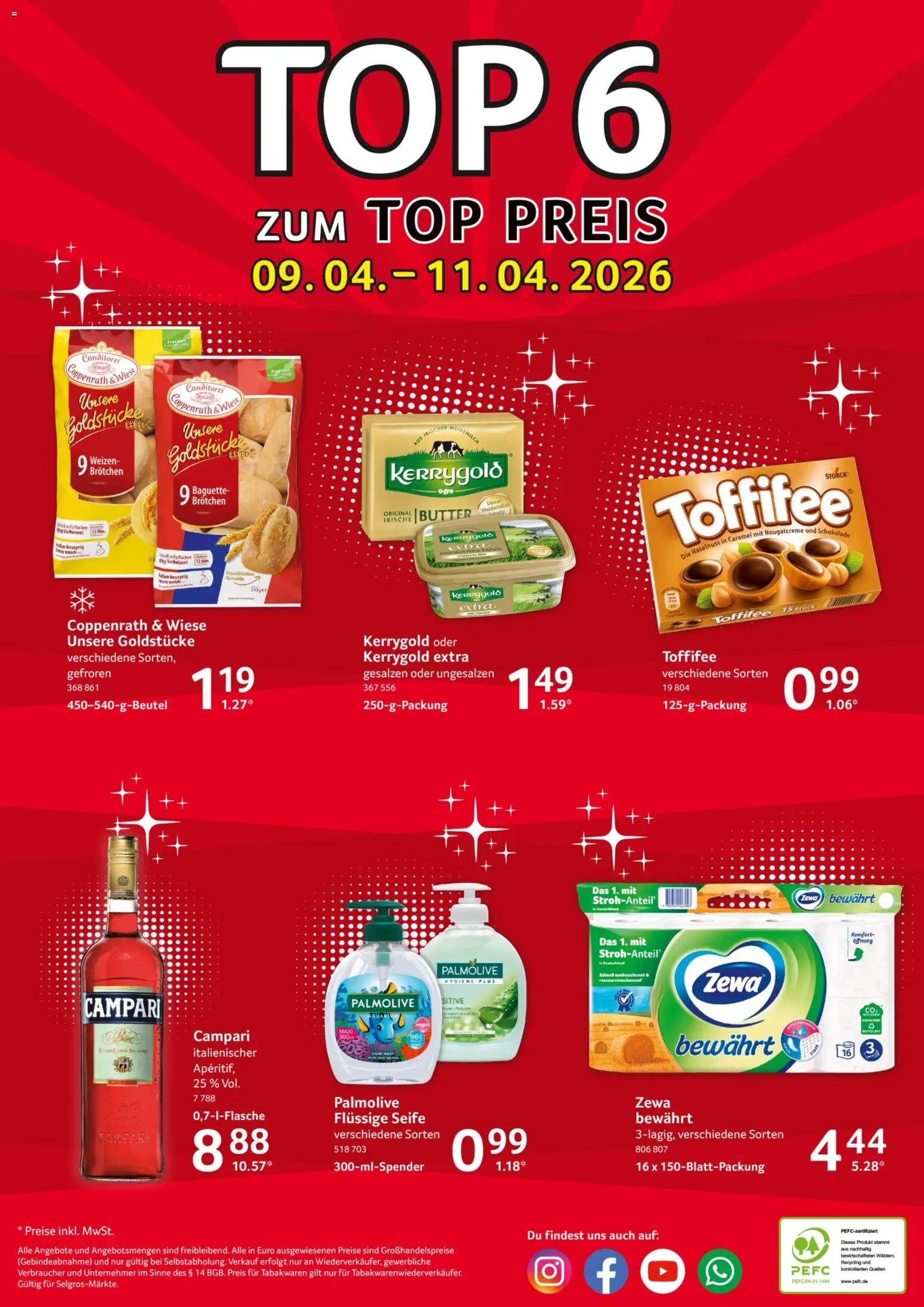 Selgros Prospekt 	 – gültig ab 09.04.2026 | Seite: 20 | Produkte: Butter, Campari, Baguette, Zewa