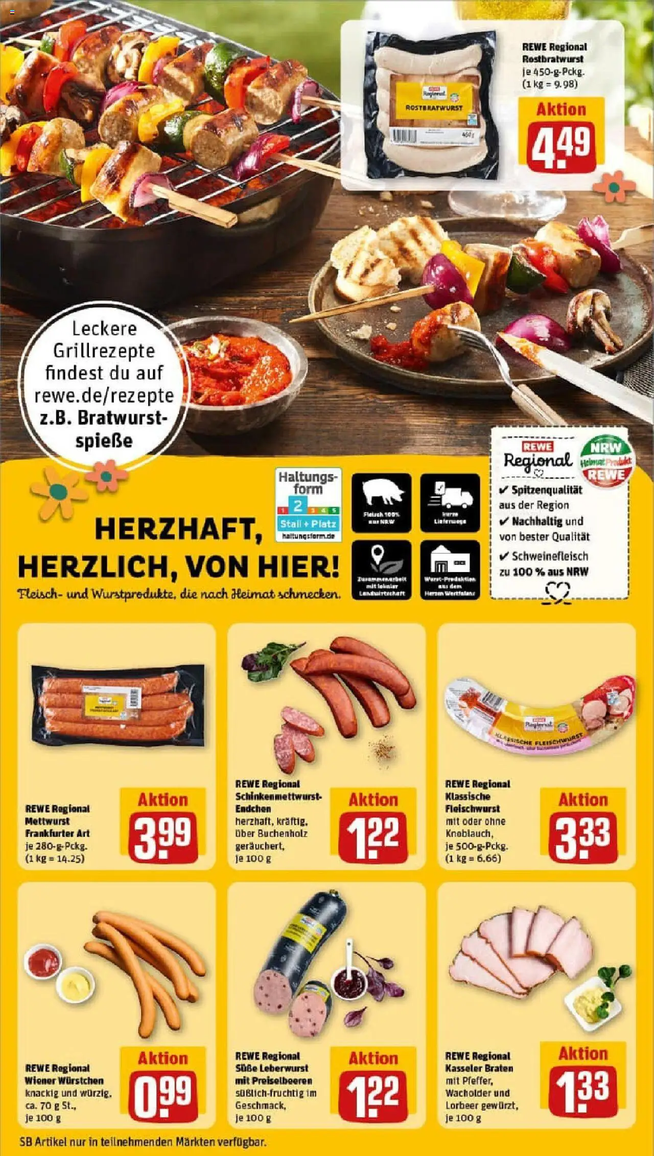 Rewe prospekt Dortmund	 - gültig ab dem 03.08.2025 | Seite: 11 | Produkte: Bratwurst, Spieße, Pfeffer, Fleisch