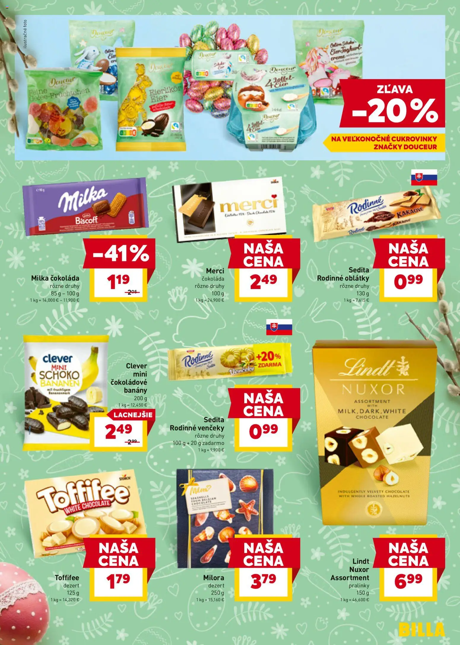 Nové Billa akcie – leták je platný od 18.03.2026 | Strana: 17 | Produkty: Banány, Lindt, Čokoláda, Milka