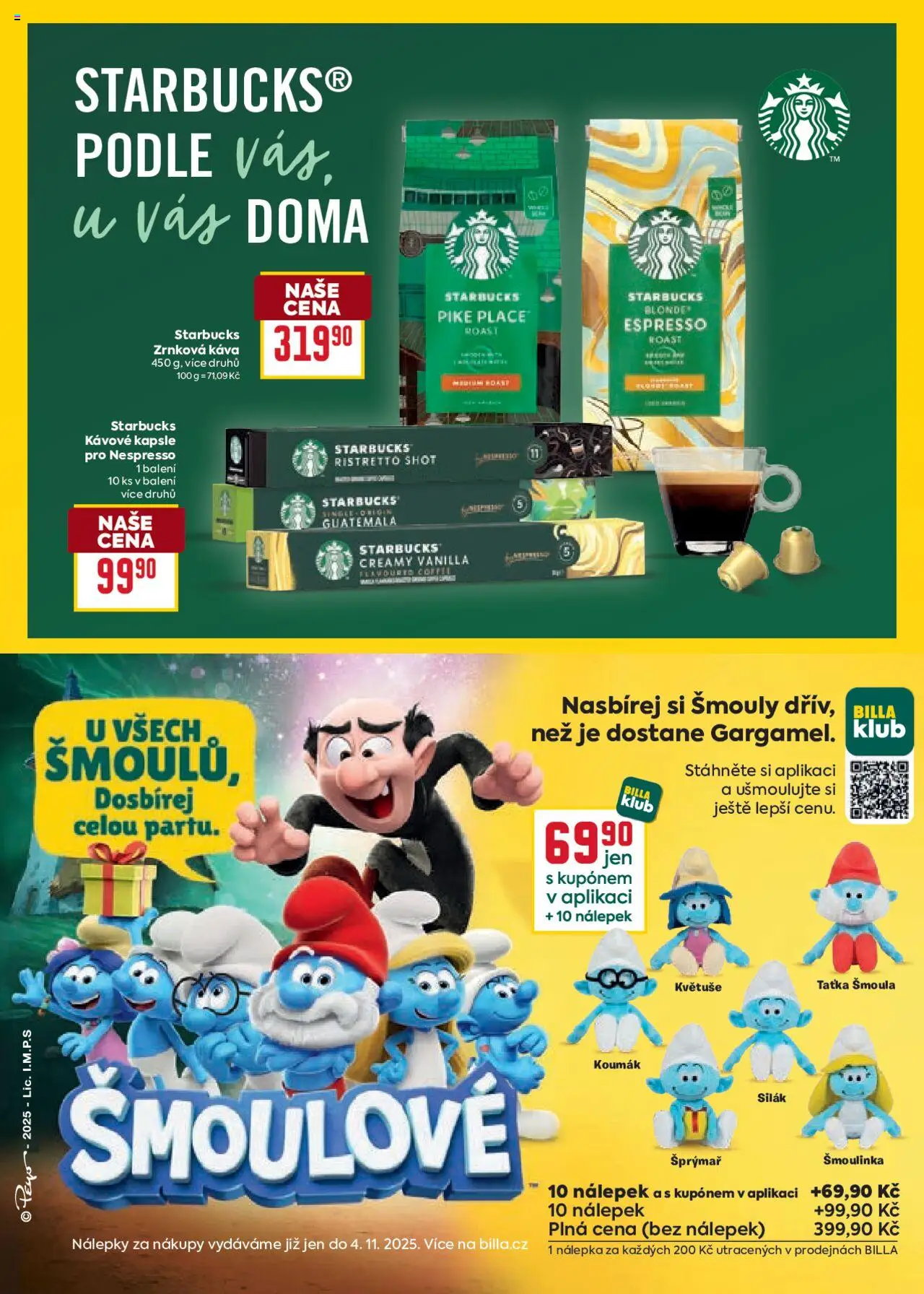 Billa Velký leták od 22.10.2025 | Strana: 27 | Produkty: Starbucks, Káva, Kávové kapsle, Zrnková káva