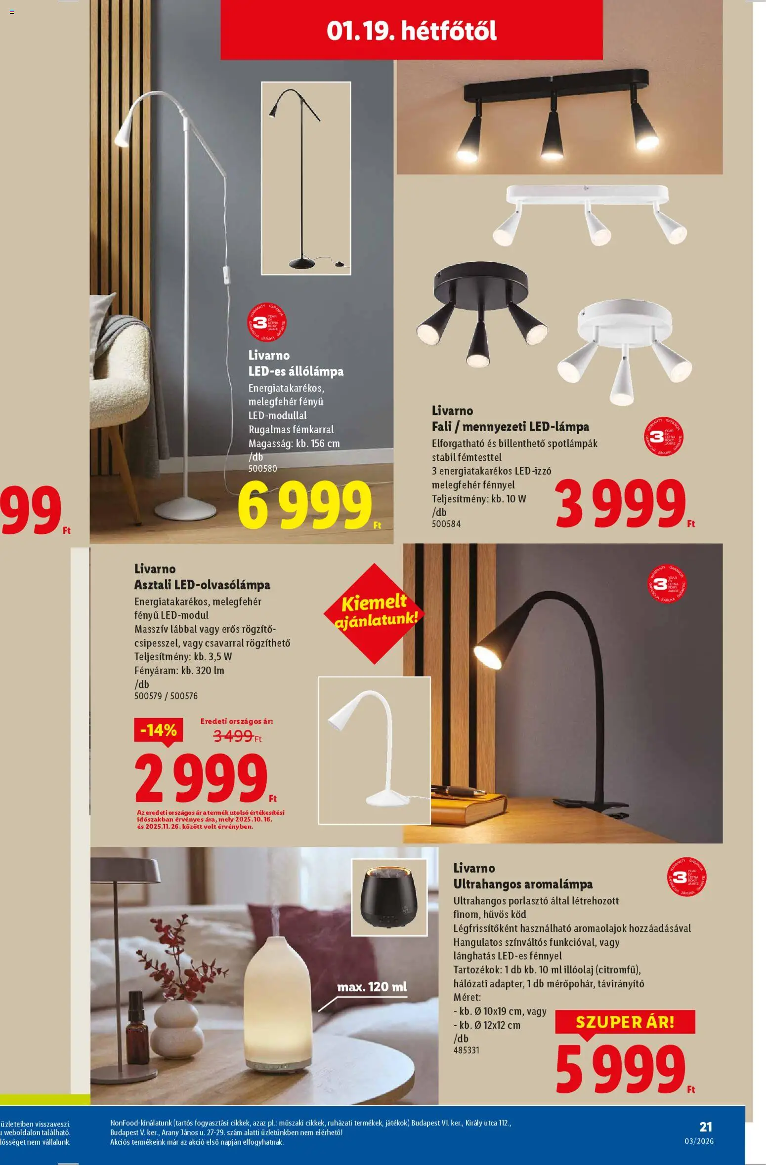 Lidl akciós ujság - amely érvényes a következő dátumtól: 15.01.2026 | Oldal: 21 | Termékek: Led-izzó, Távirányító, Illóolaj, Izzó