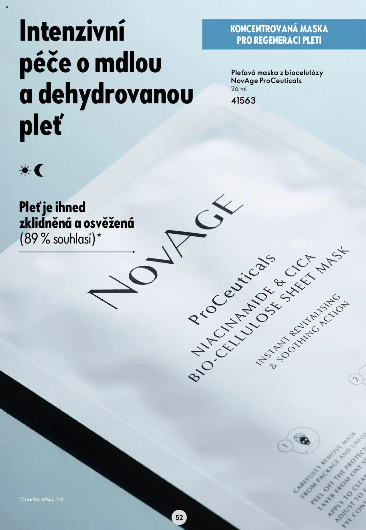 Oriflame katalog Novage+ od 23.04.2024 | Strana: 52 | Produkty: Pleťová maska, Maska