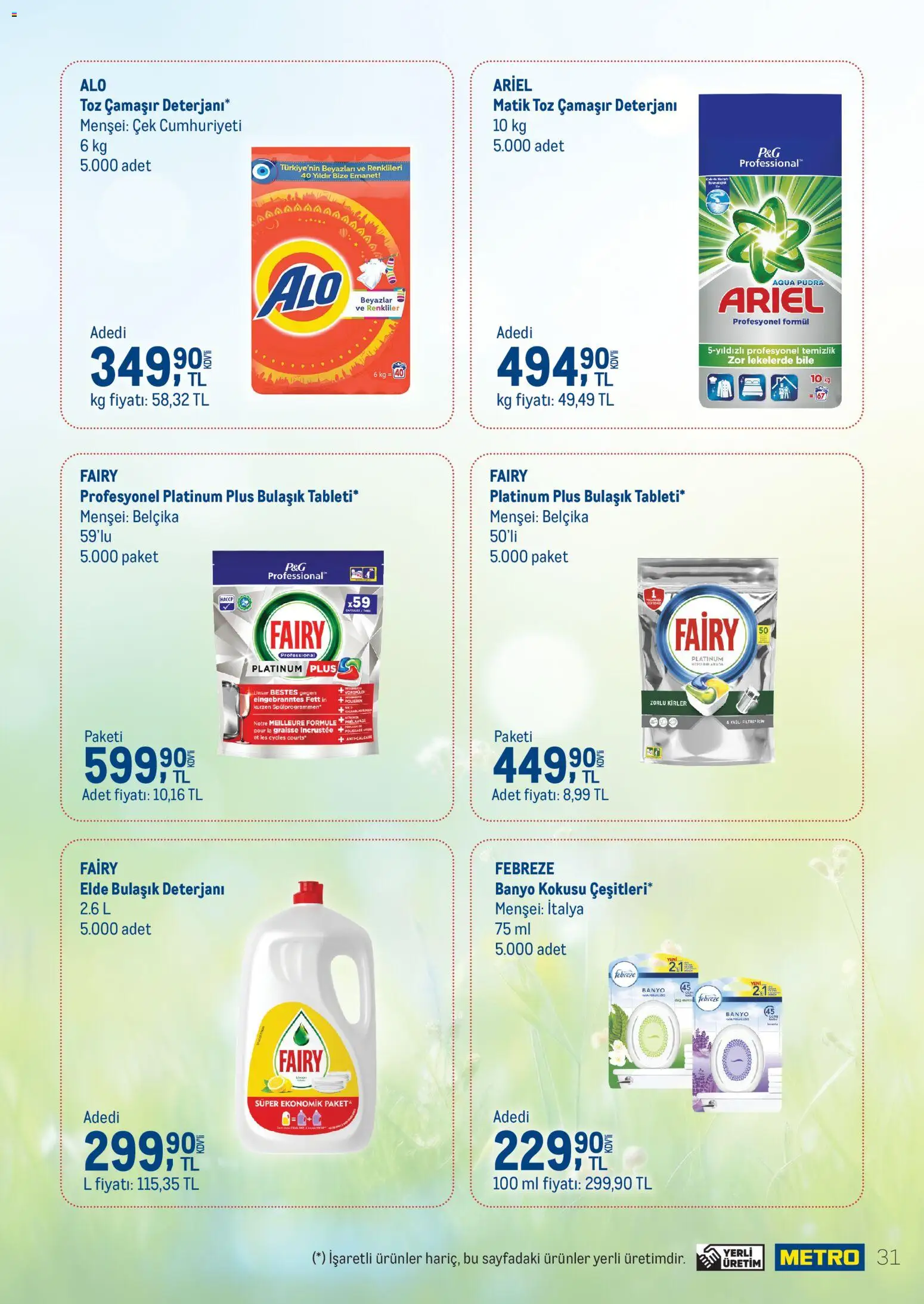 Metro - Gıda | Kozmetik | Deterjan - 27.11.2025 tarihinden itibaren geçerlidir | Sayfa: 31 | Ürünler: Banyo, Çamaşır deterjanı, Bulaşık deterjanı, Pudra